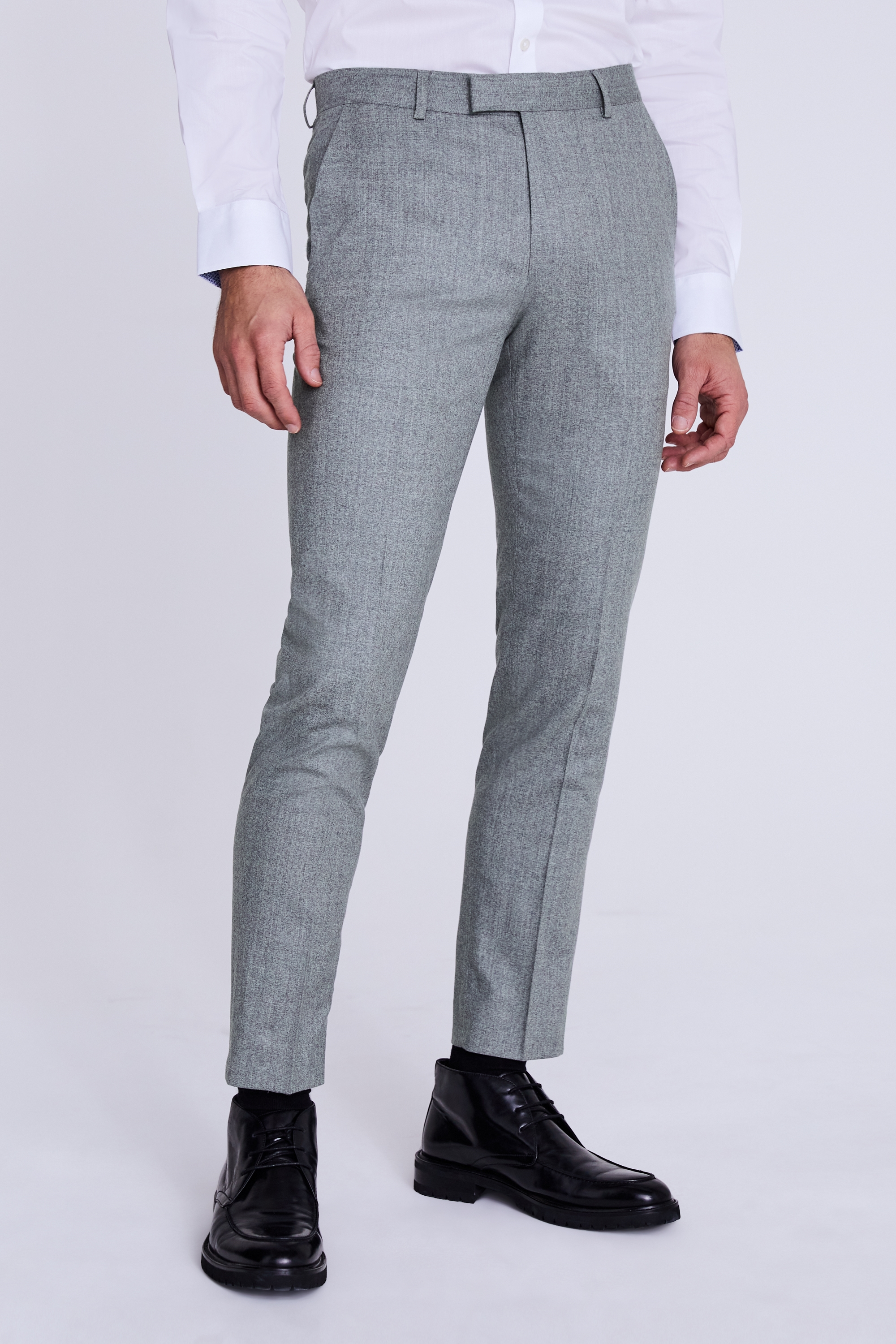 Slim Fit Grey Flannel Pants