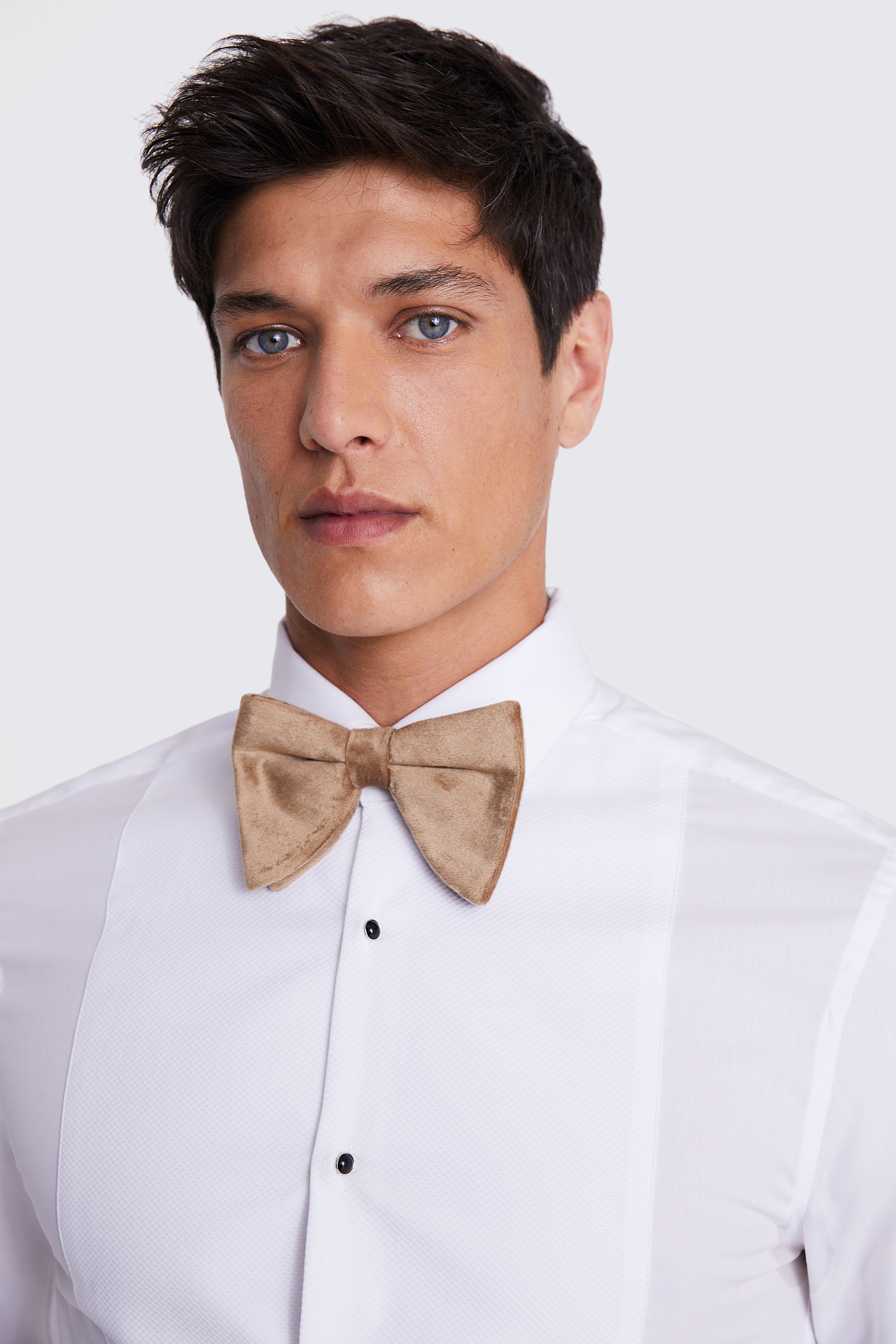 Camel Oversized Velvet Bow Tie