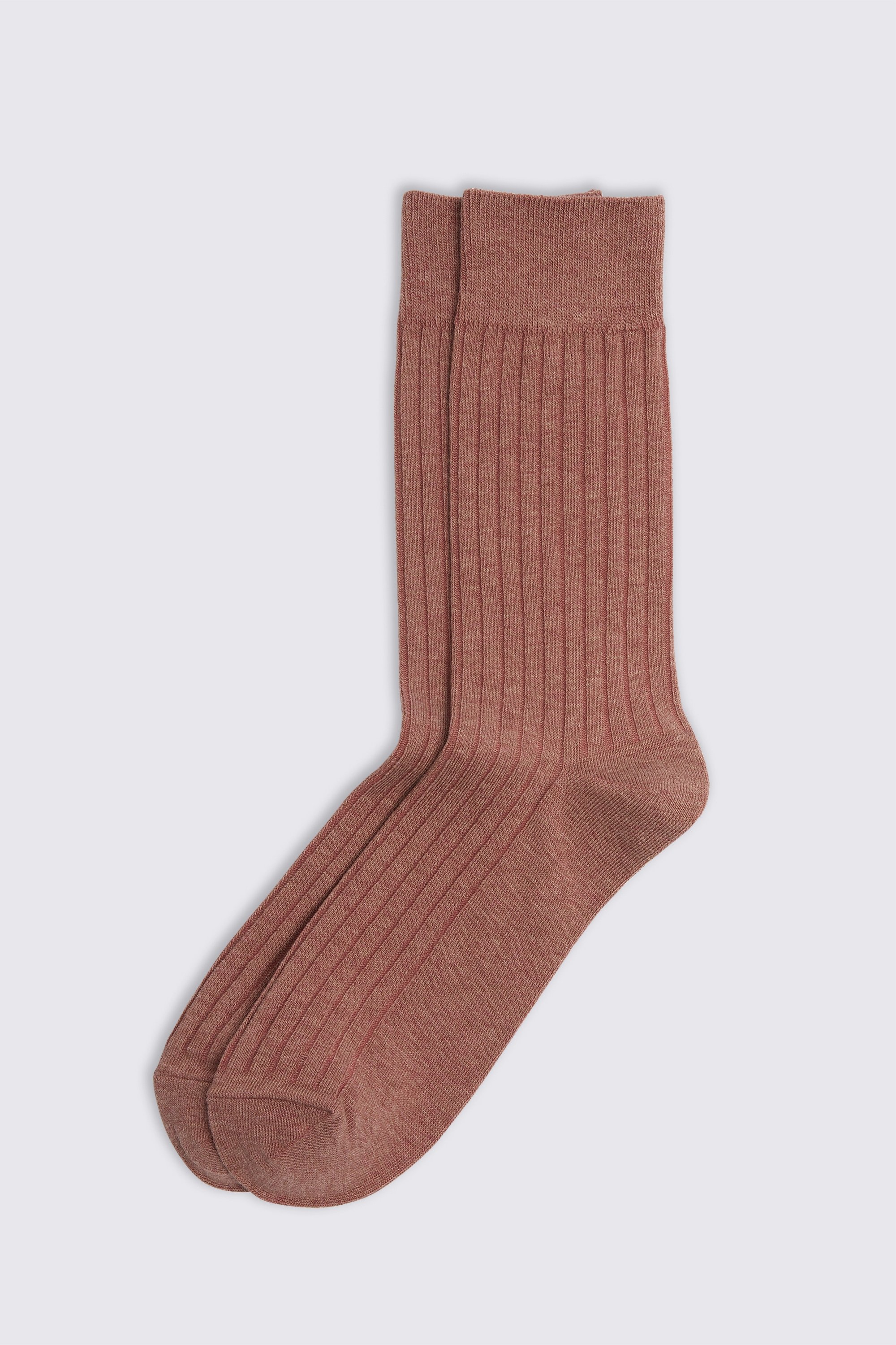 Pink Melange Ribbed Socks