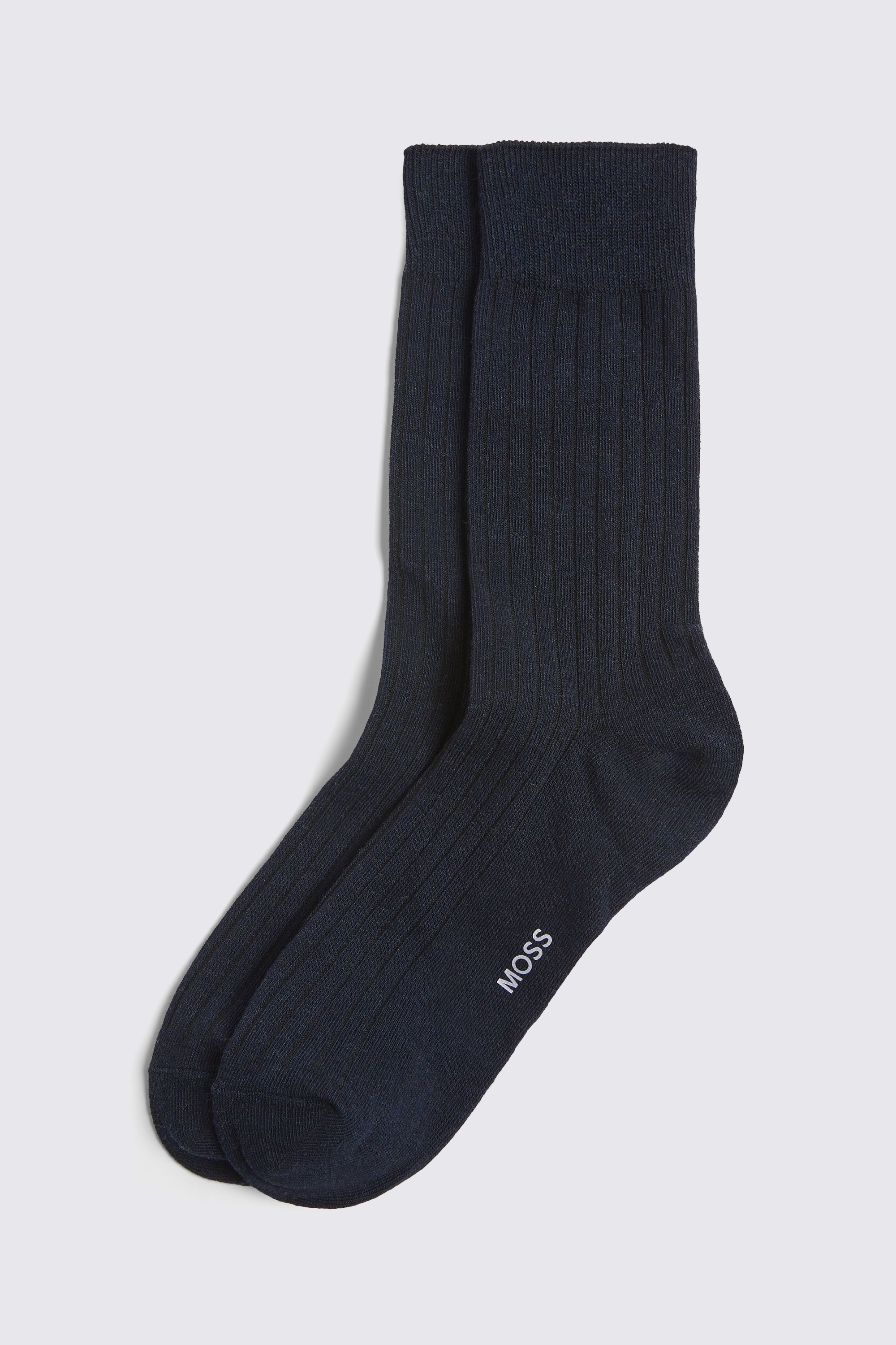 Navy Melange Ribbed Socks | Buy Online at Moss