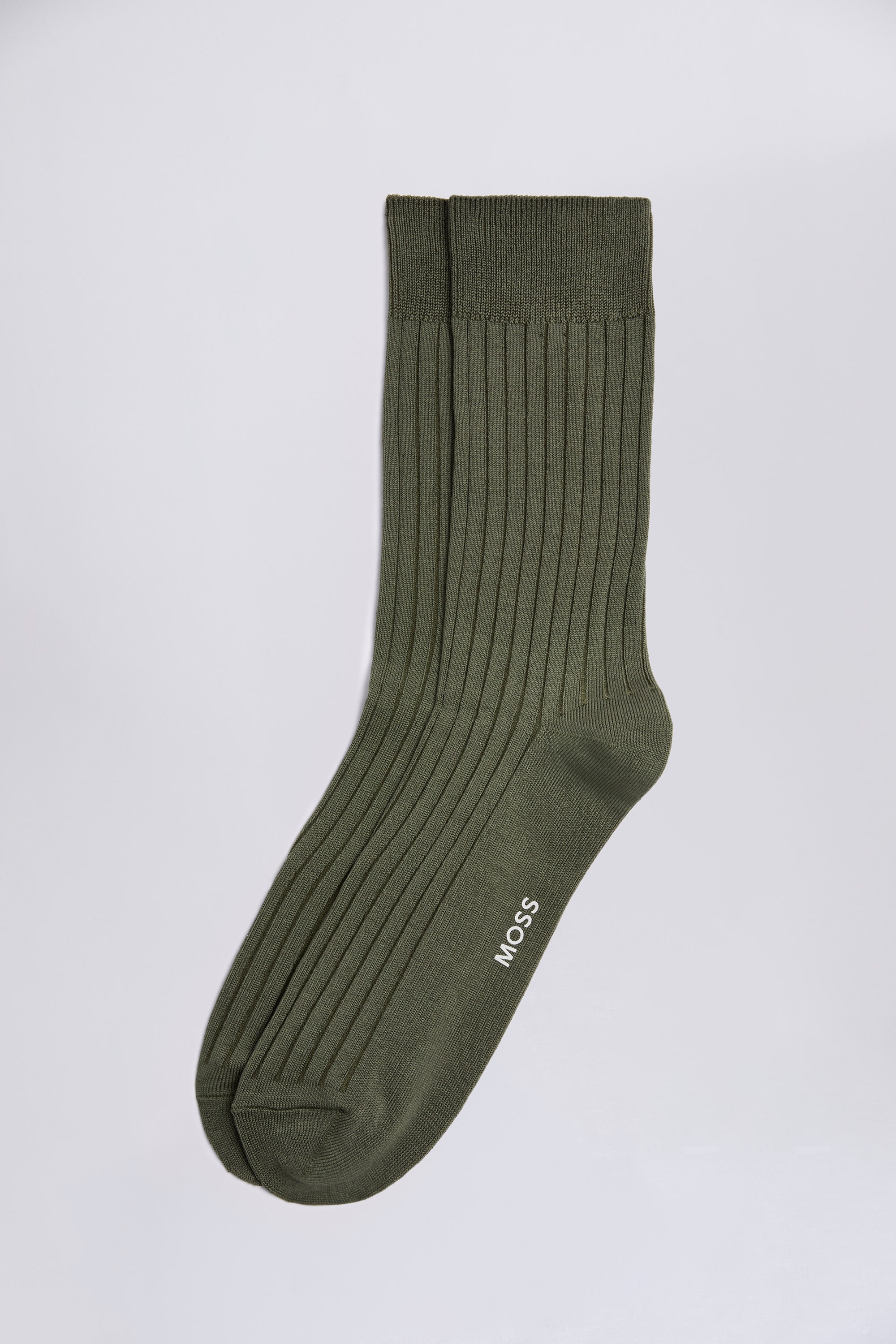 Olive Ribbed Socks | Buy Online at Moss