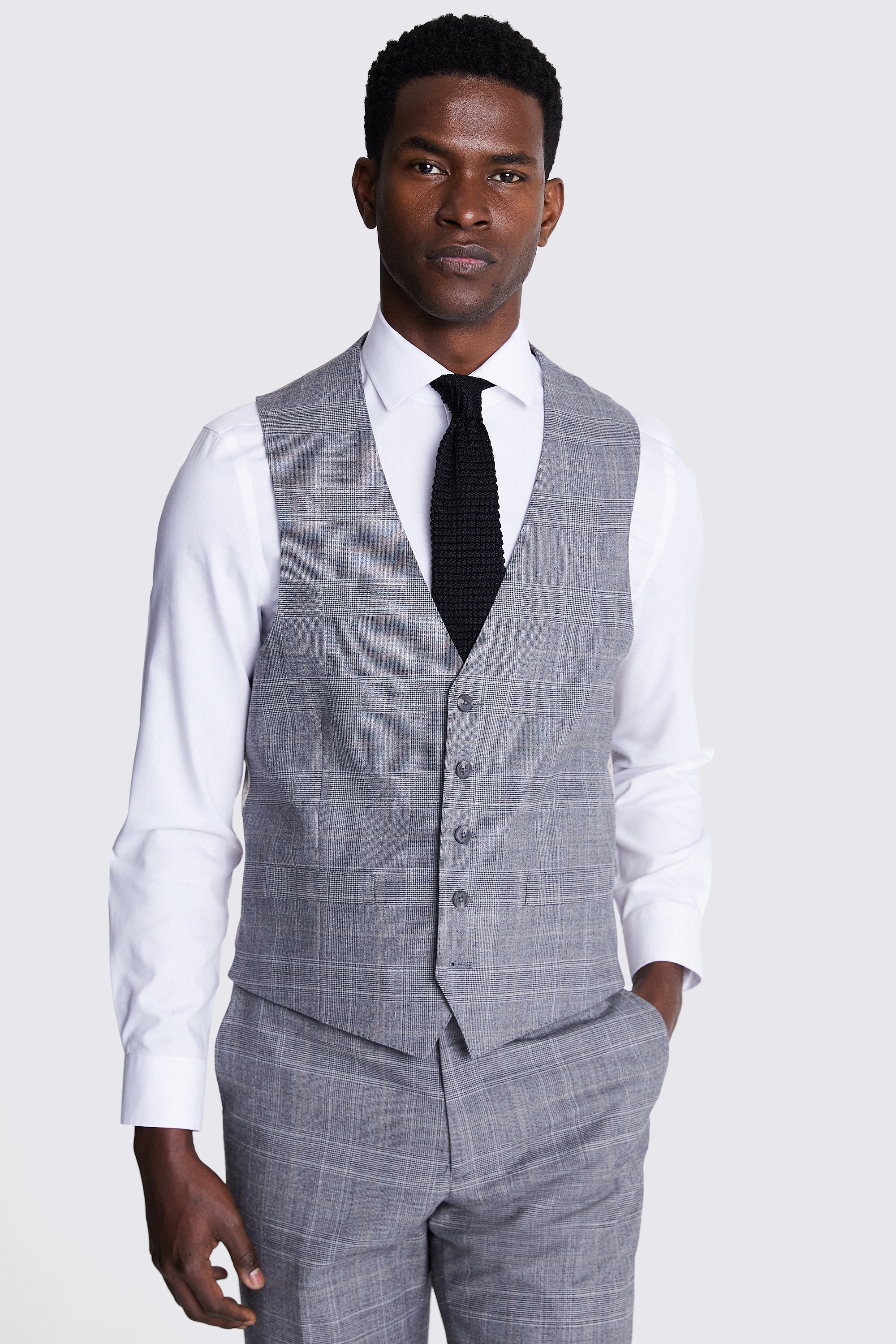 Tailored Fit Grey Check Performance Jacket | Buy Online at Moss