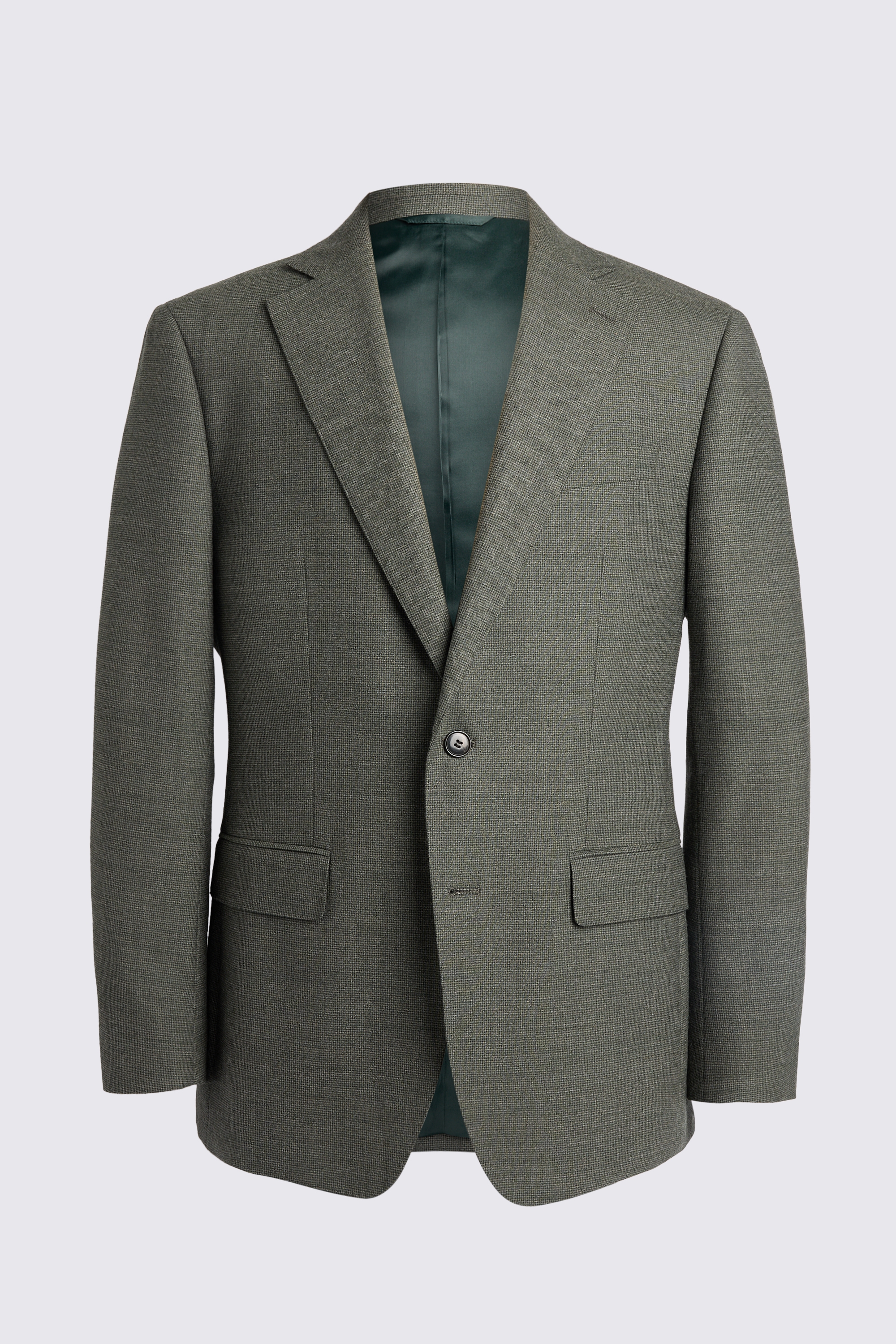 Tailored Fit Green Puppytooth Performance Jacket