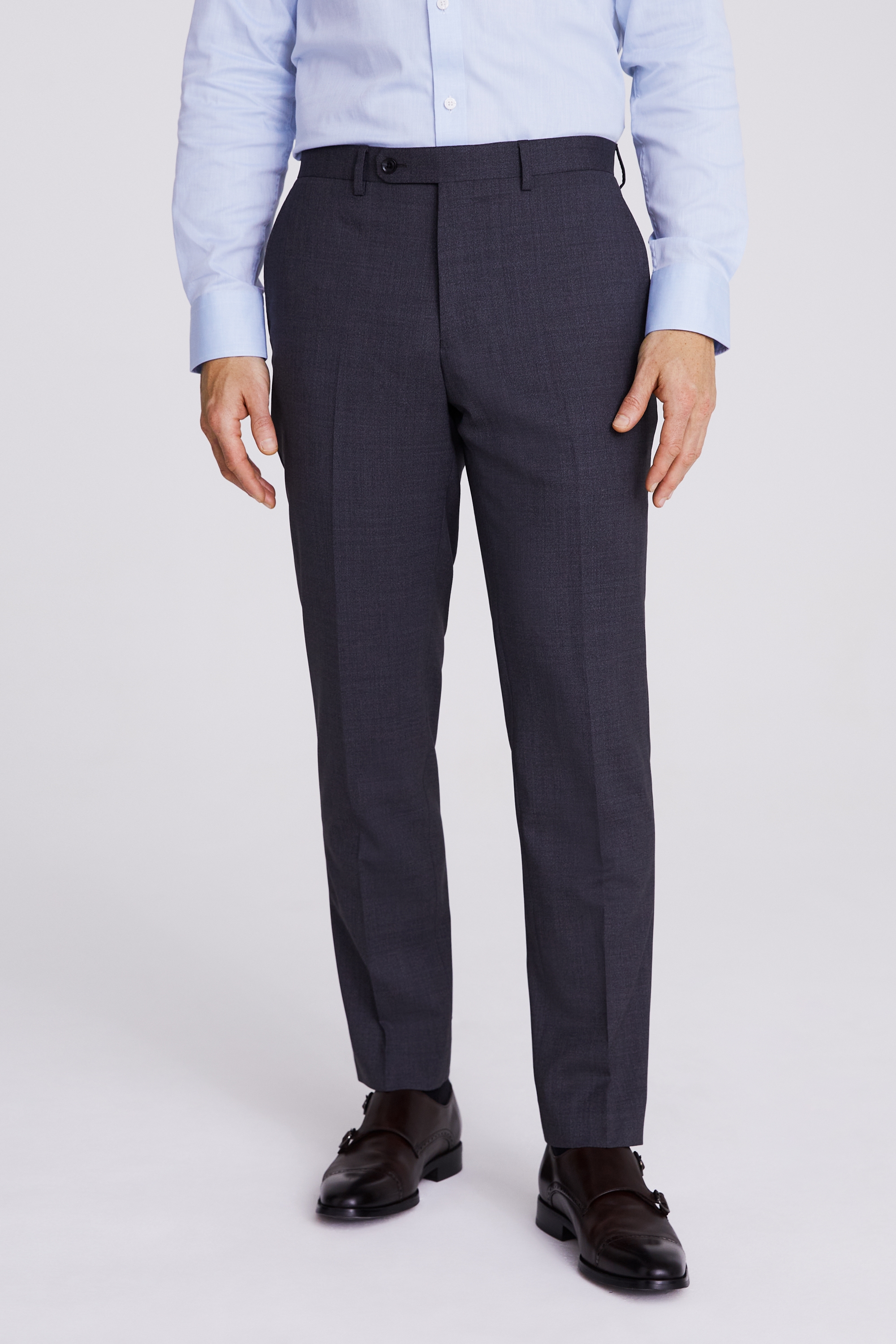 Italian Tailored Fit Grey Trousers | Buy Online at Moss