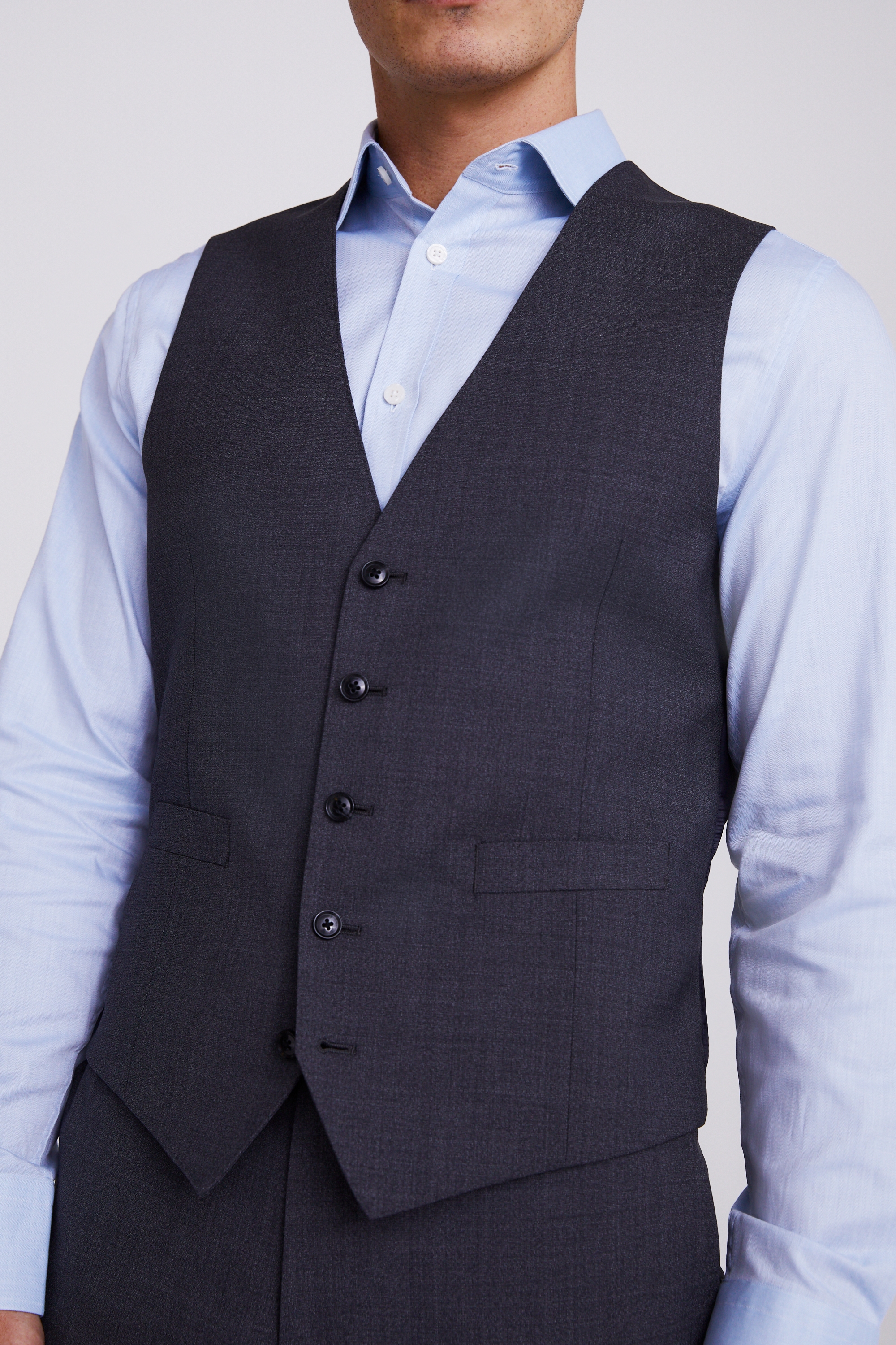 Italian Tailored Fit Grey Waistcoat | Buy Online at Moss