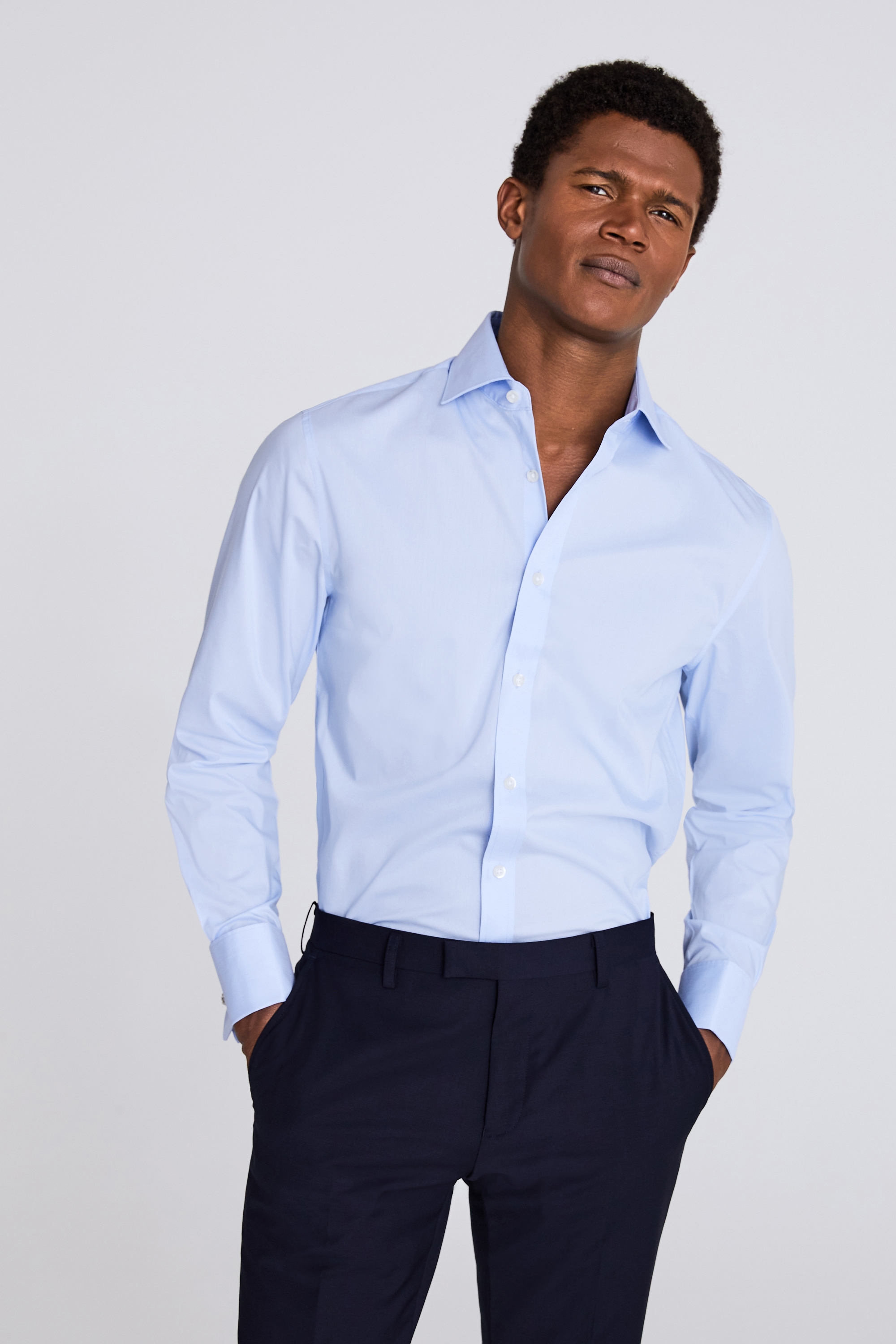 Tailored Fit Sky Stretch Shirt | Buy Online at Moss