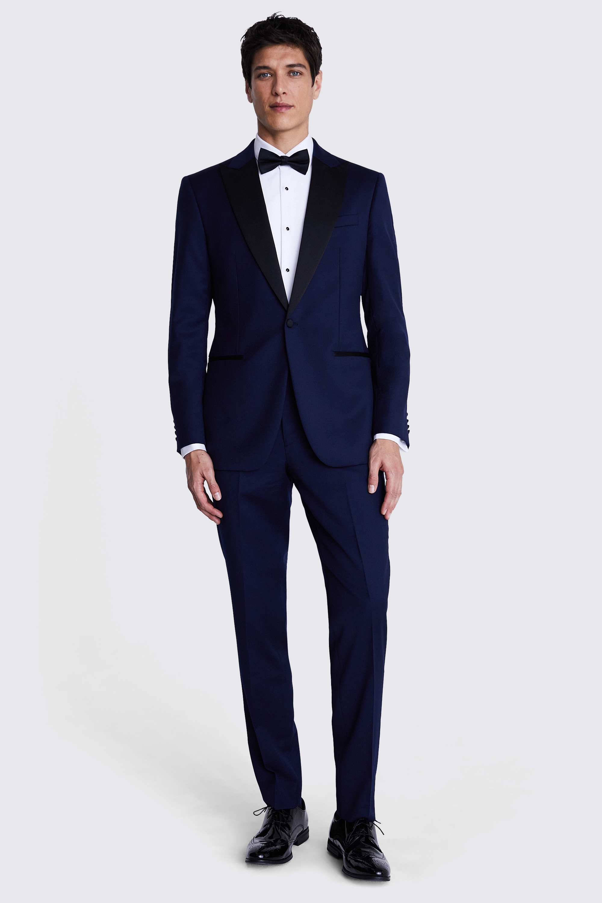 Tailored Fit Navy Twill Peak Lapel Tuxedo Jacket | Buy Online at Moss