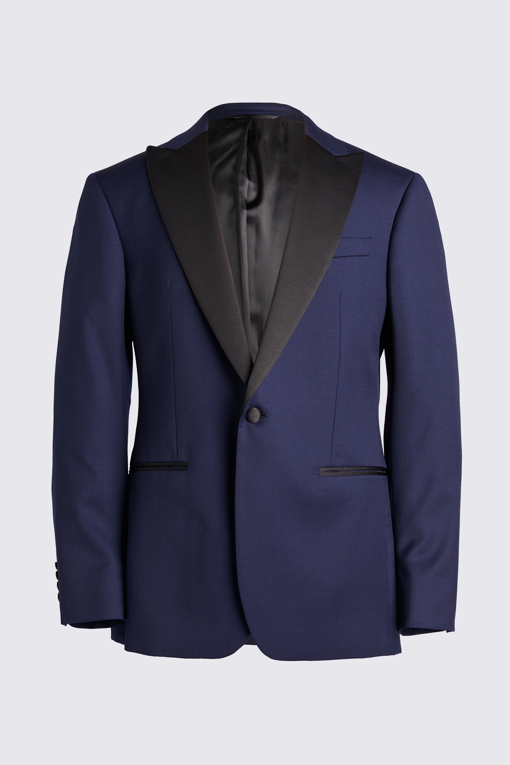 Tailored Fit Navy Twill Peak Lapel Tuxedo Jacket