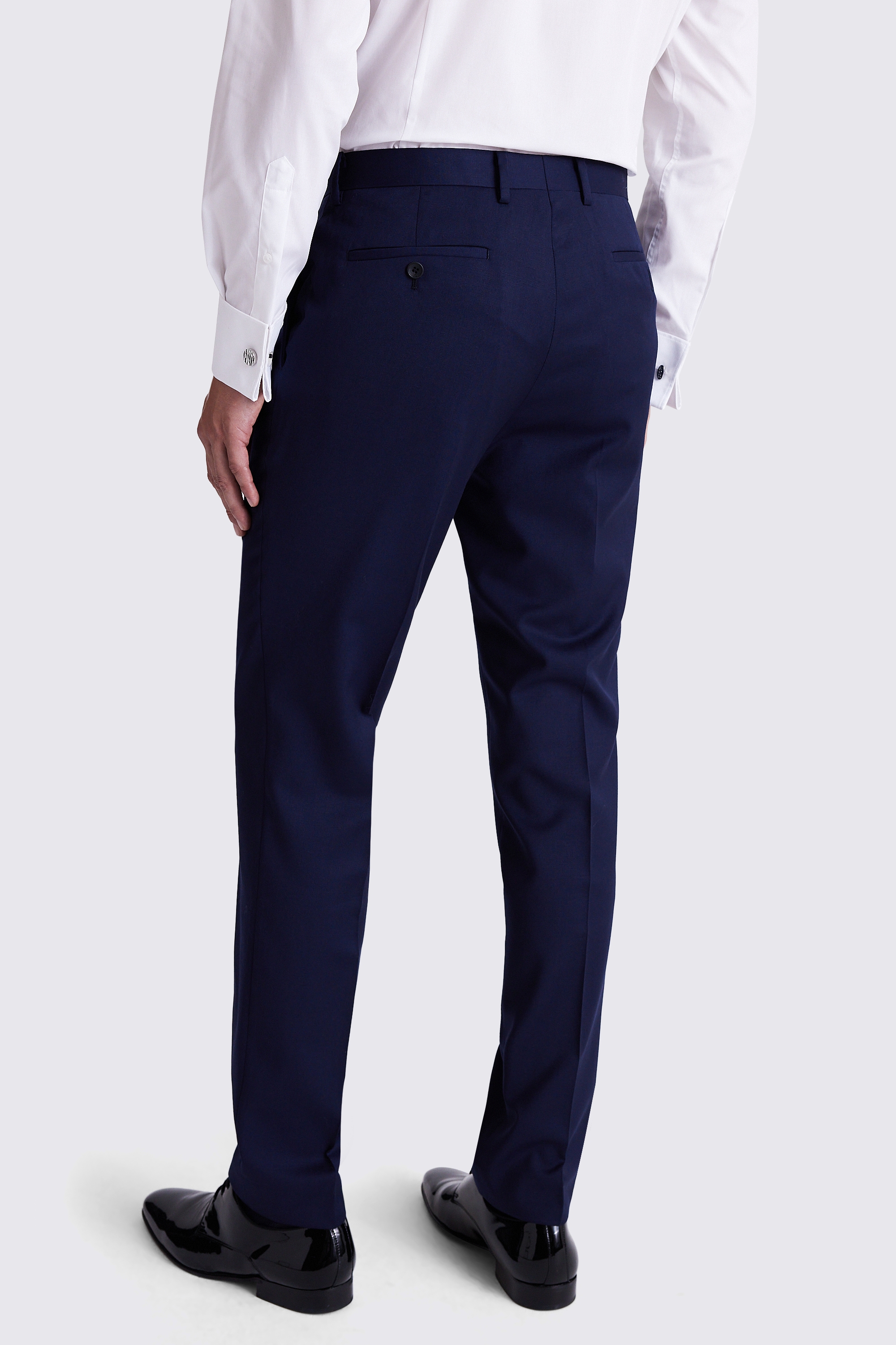 Tailored Fit Navy Twill Trousers | Buy Online at Moss