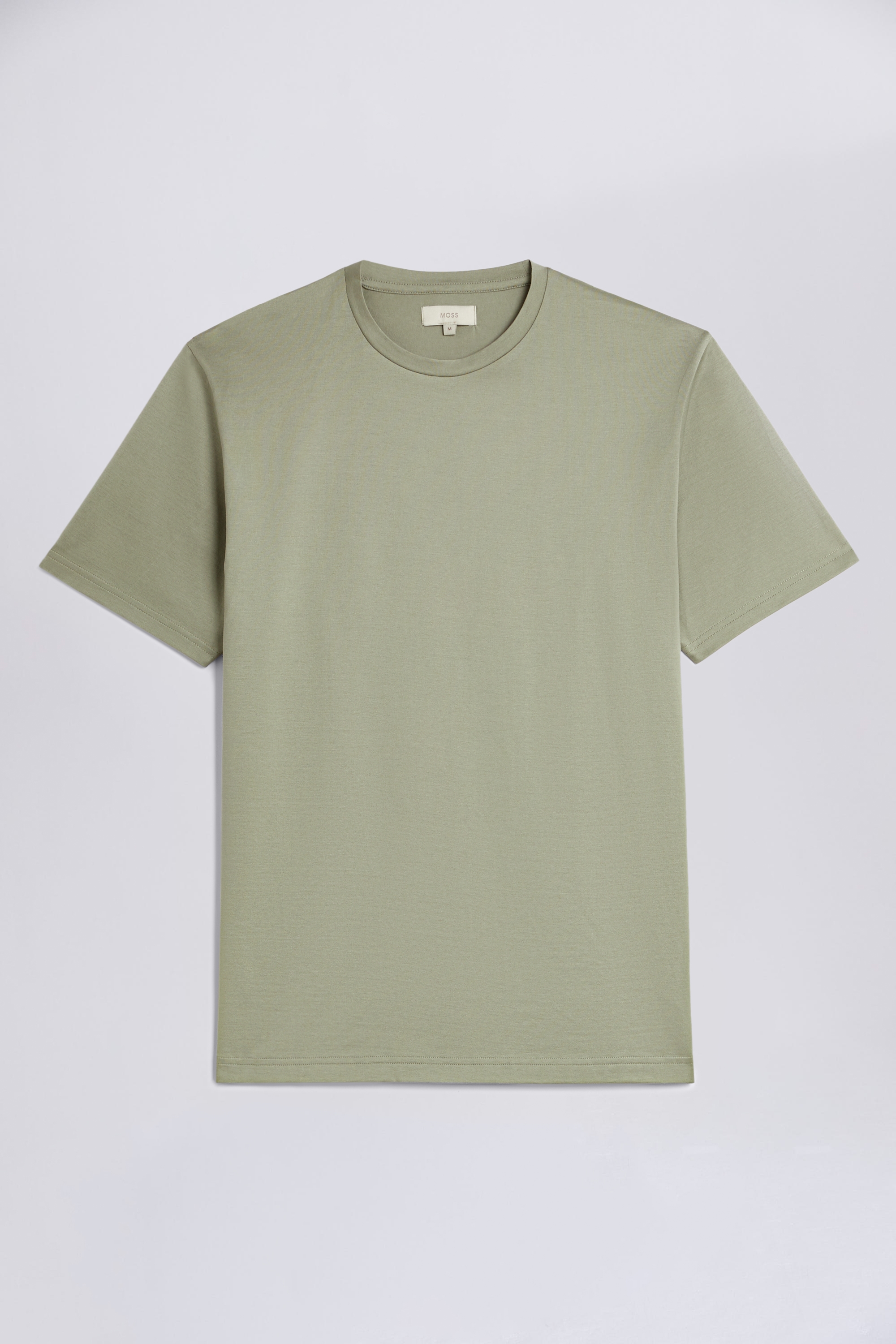 Sage Mercerised Crew Neck T-Shirt | Buy Online at Moss