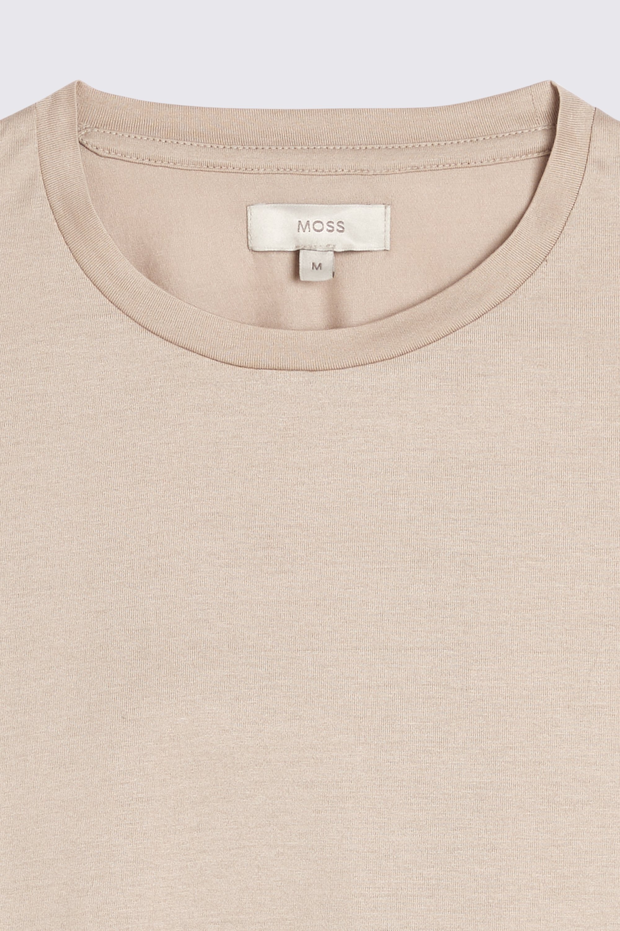 Latte Mercerised Crew Neck T-Shirt | Buy Online at Moss