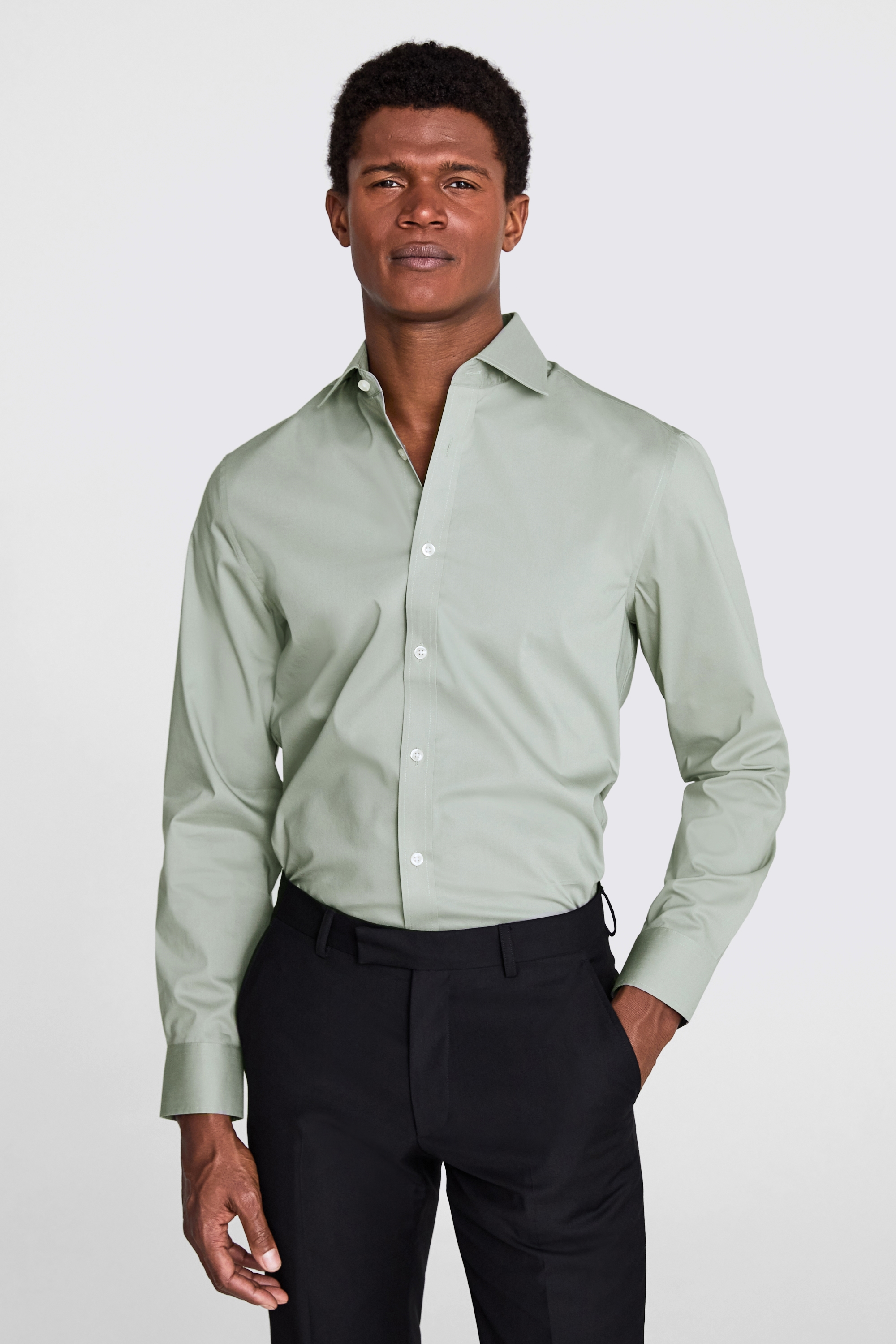 Tailored Fit Sage Stretch Shirt | Buy Online at Moss