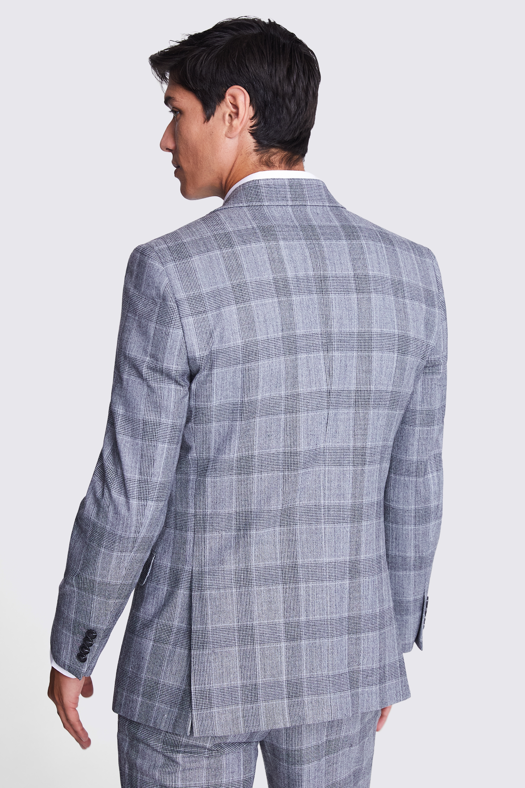 Tailored Fit Light Grey Check Performance Jacket Buy Online At Moss