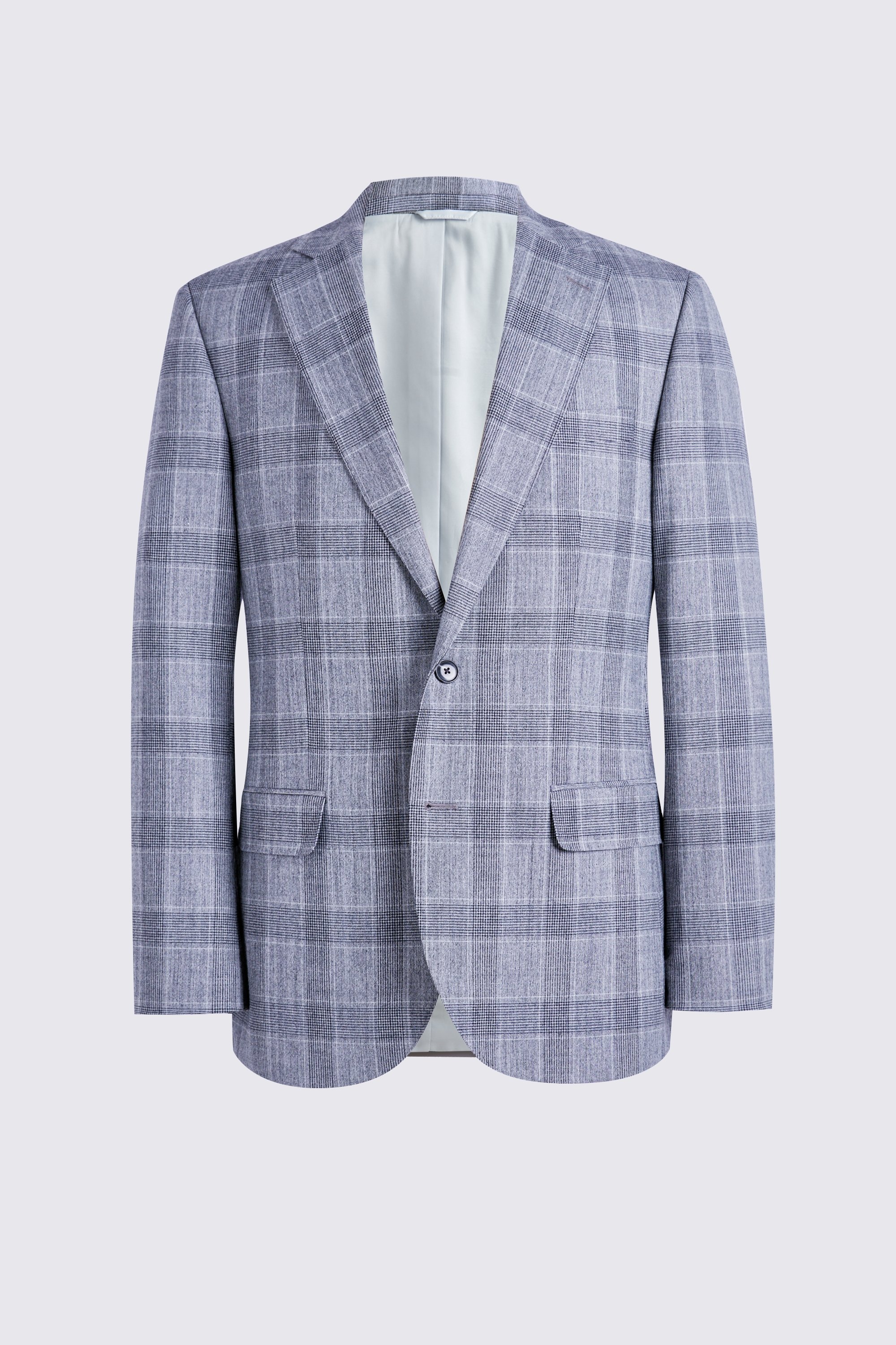 Tailored Fit Light Grey Check Performance Jacket