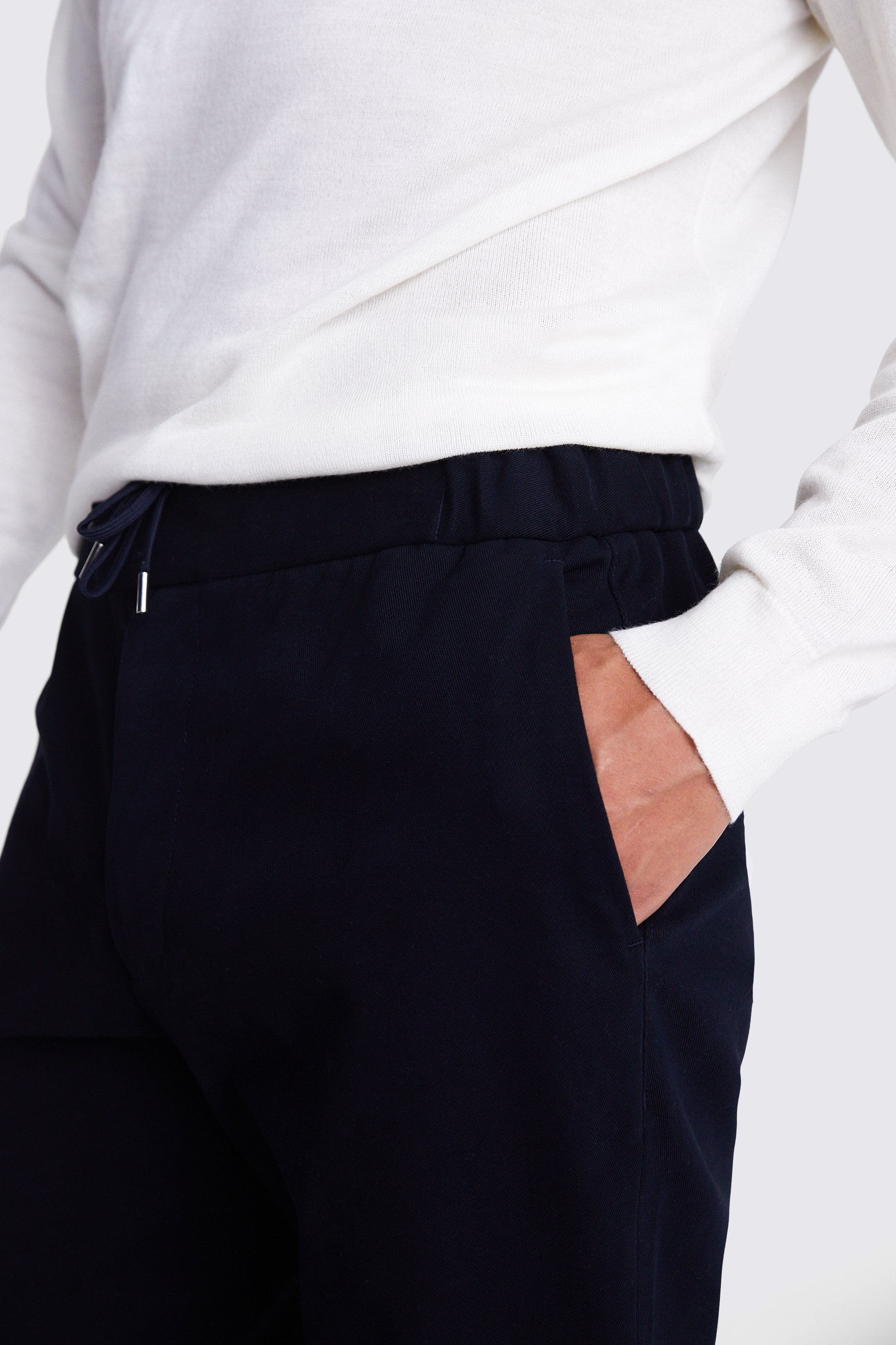 Navy Drawstring Trousers | Buy Online at Moss