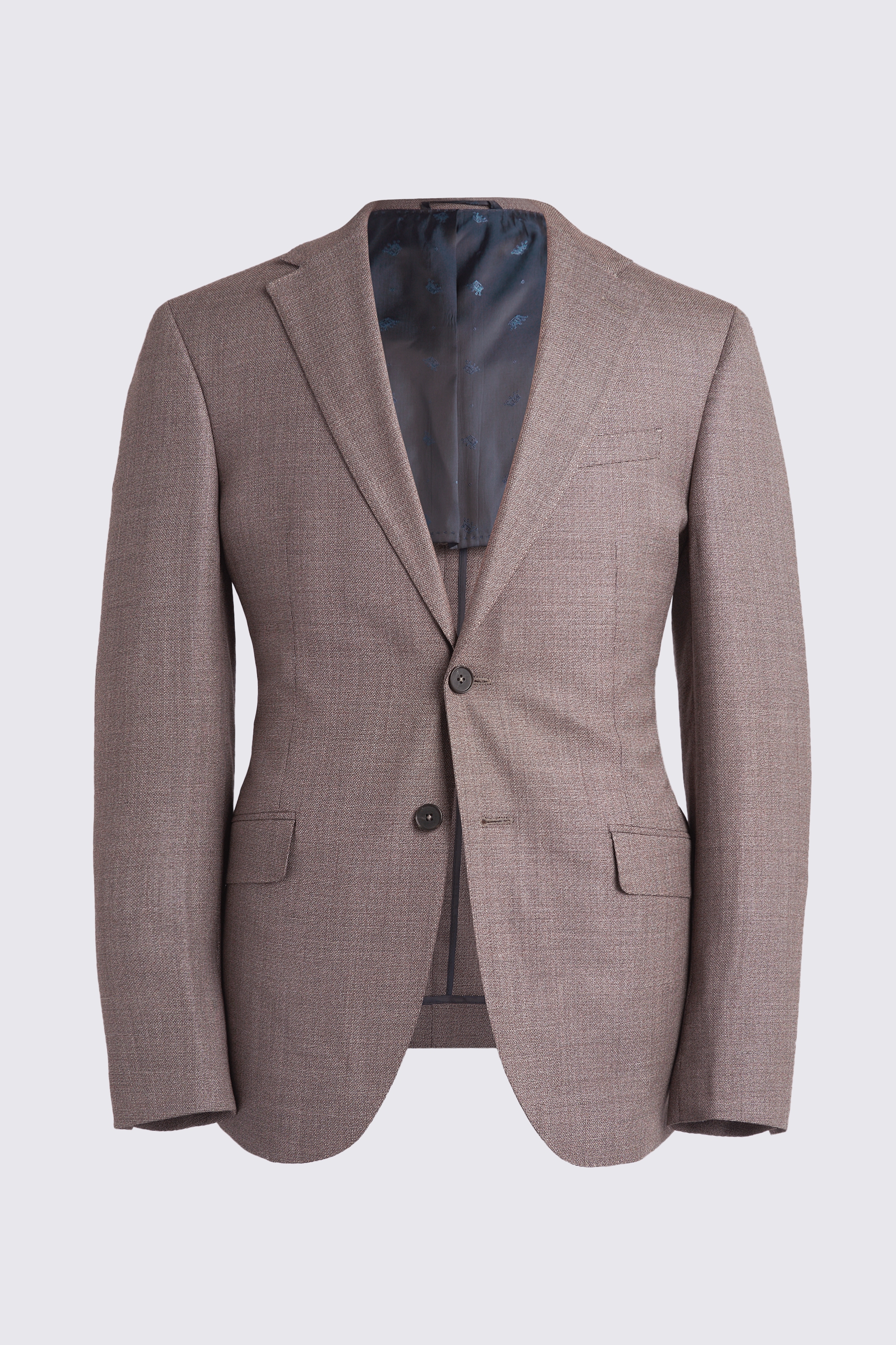 Italian Slim Fit Taupe Hopsack Jacket | Buy Online at Moss
