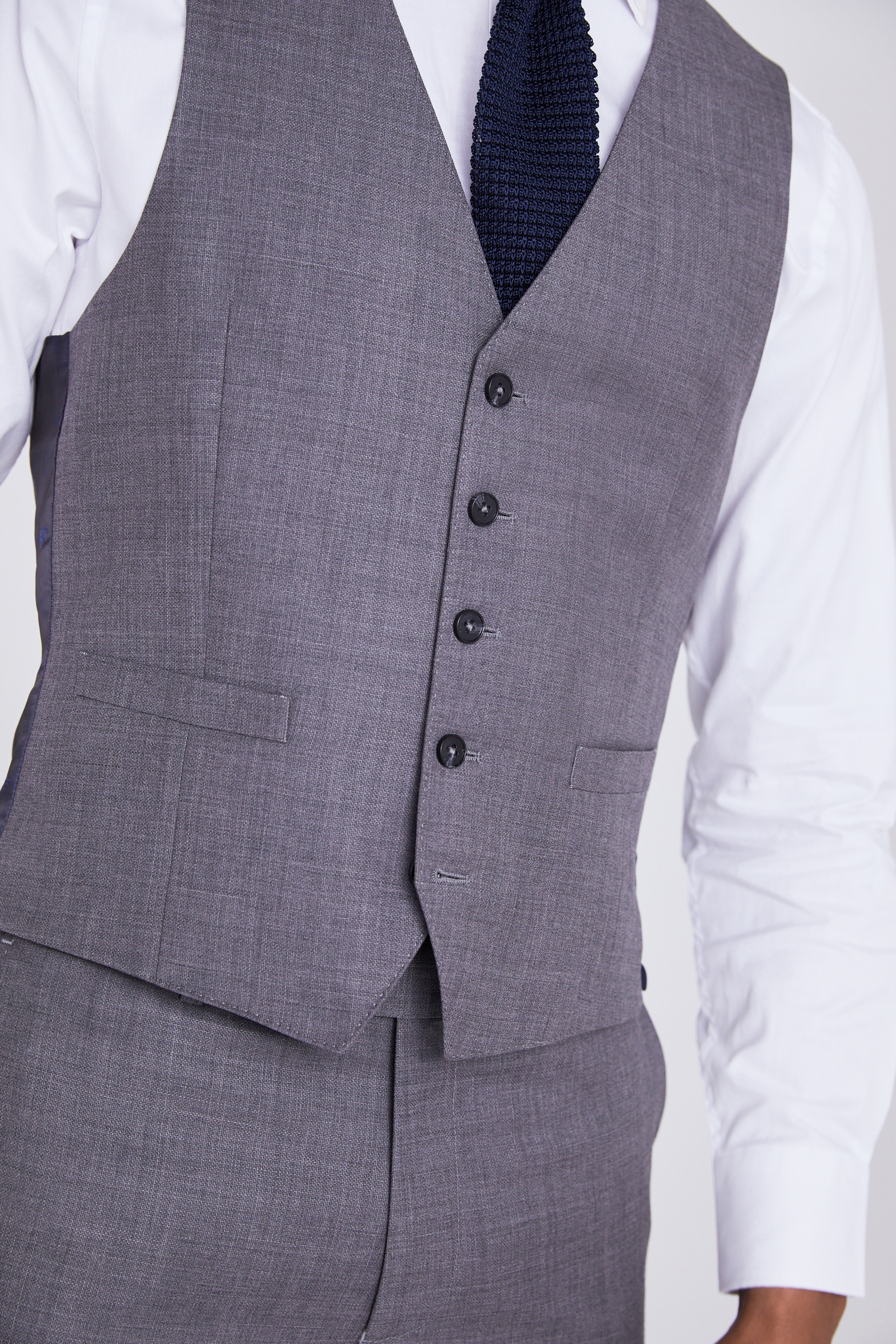 Italian Slim Fit Grey Waistcoat