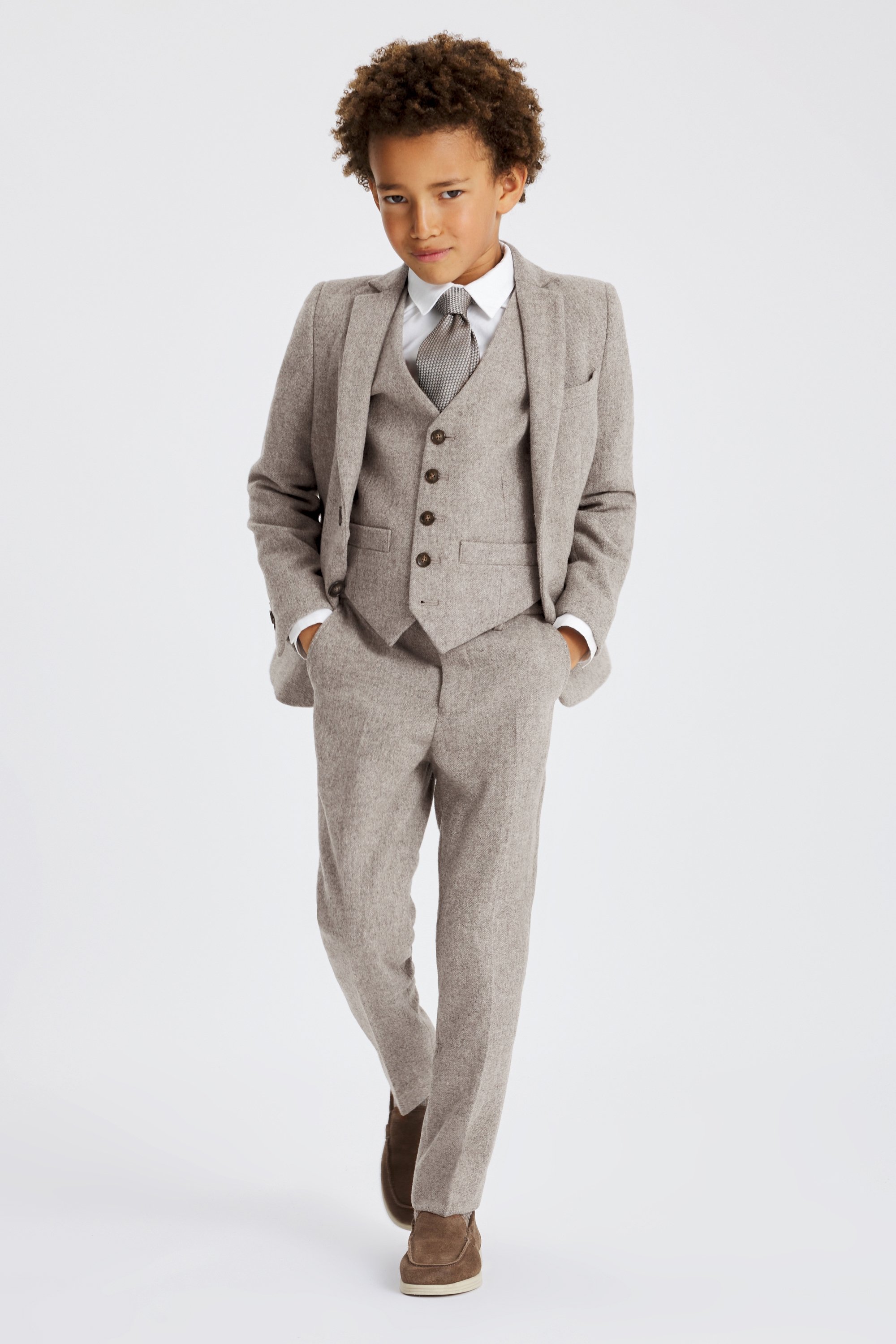 Boys Stone Donegal Suit