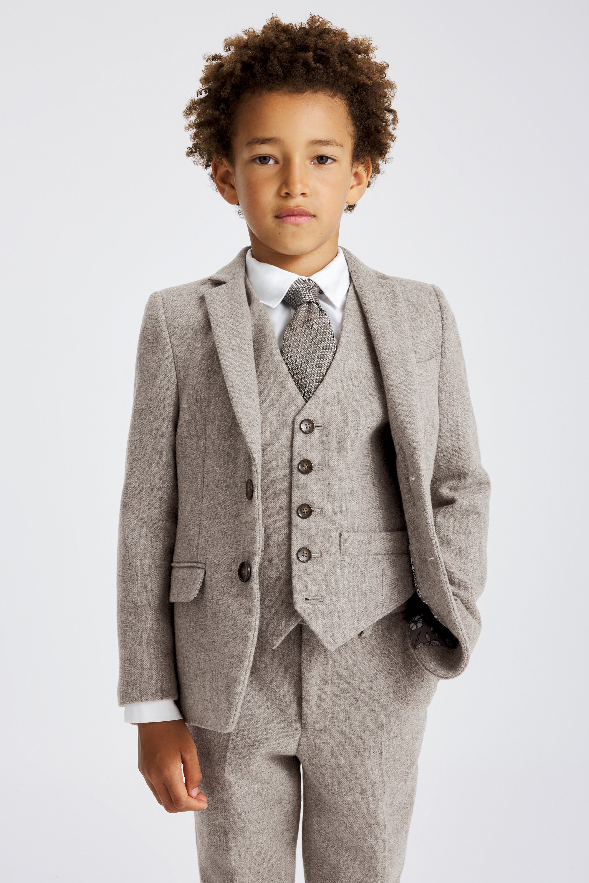 Boys Stone Donegal Suit