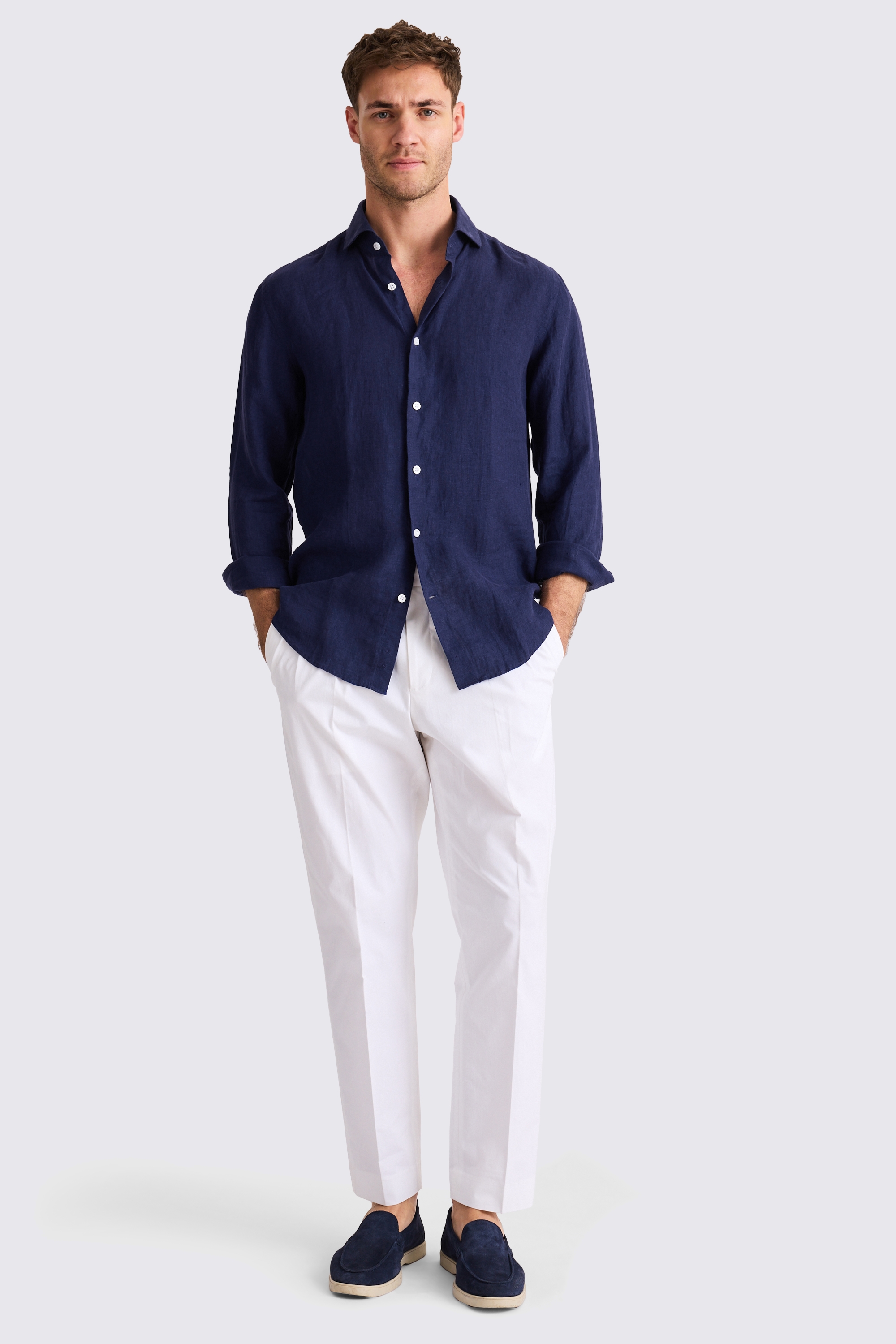 Bright Blue Linen Shirt