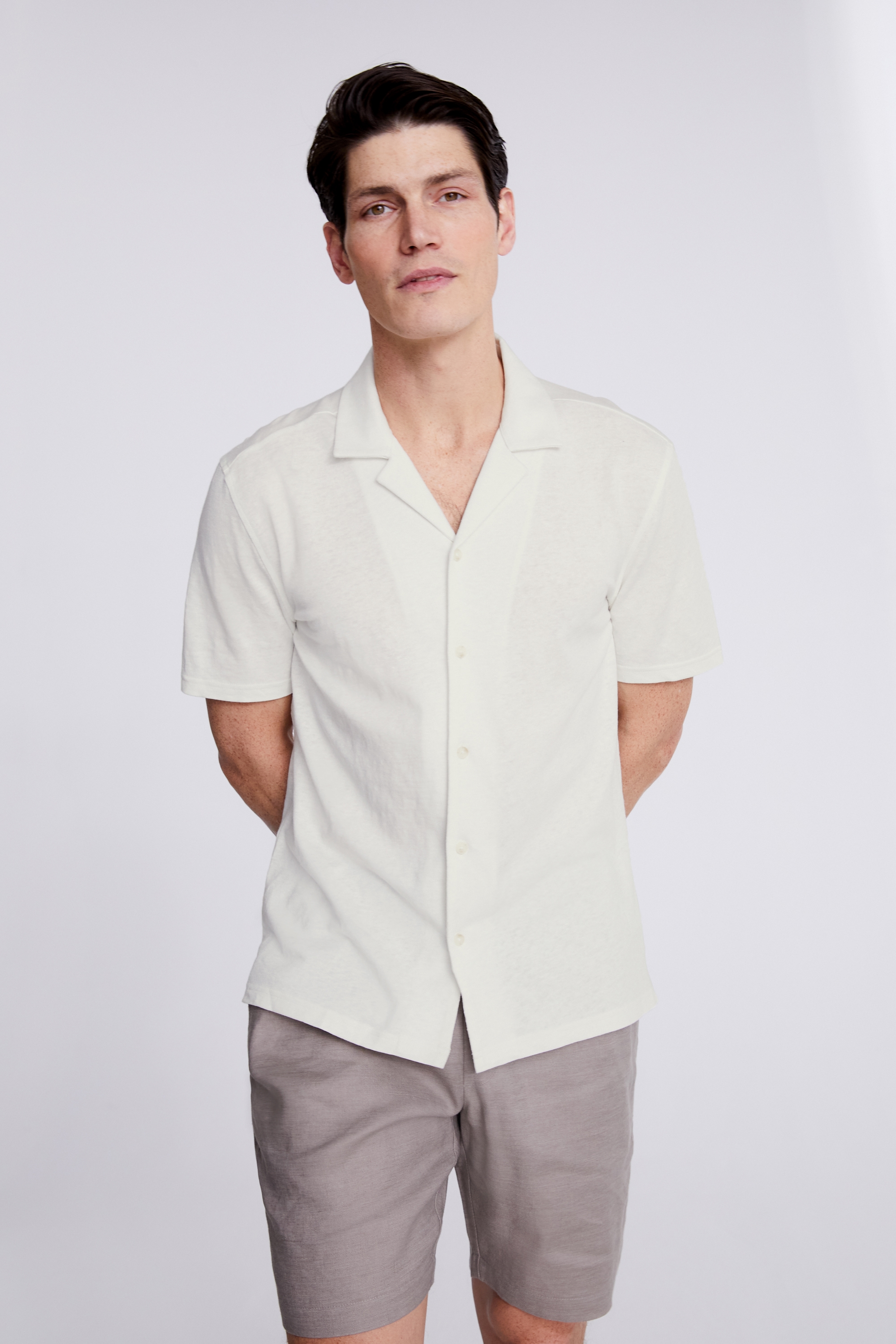 Off-White Knitted Cuban Collar Shirt | Buy Online at Moss