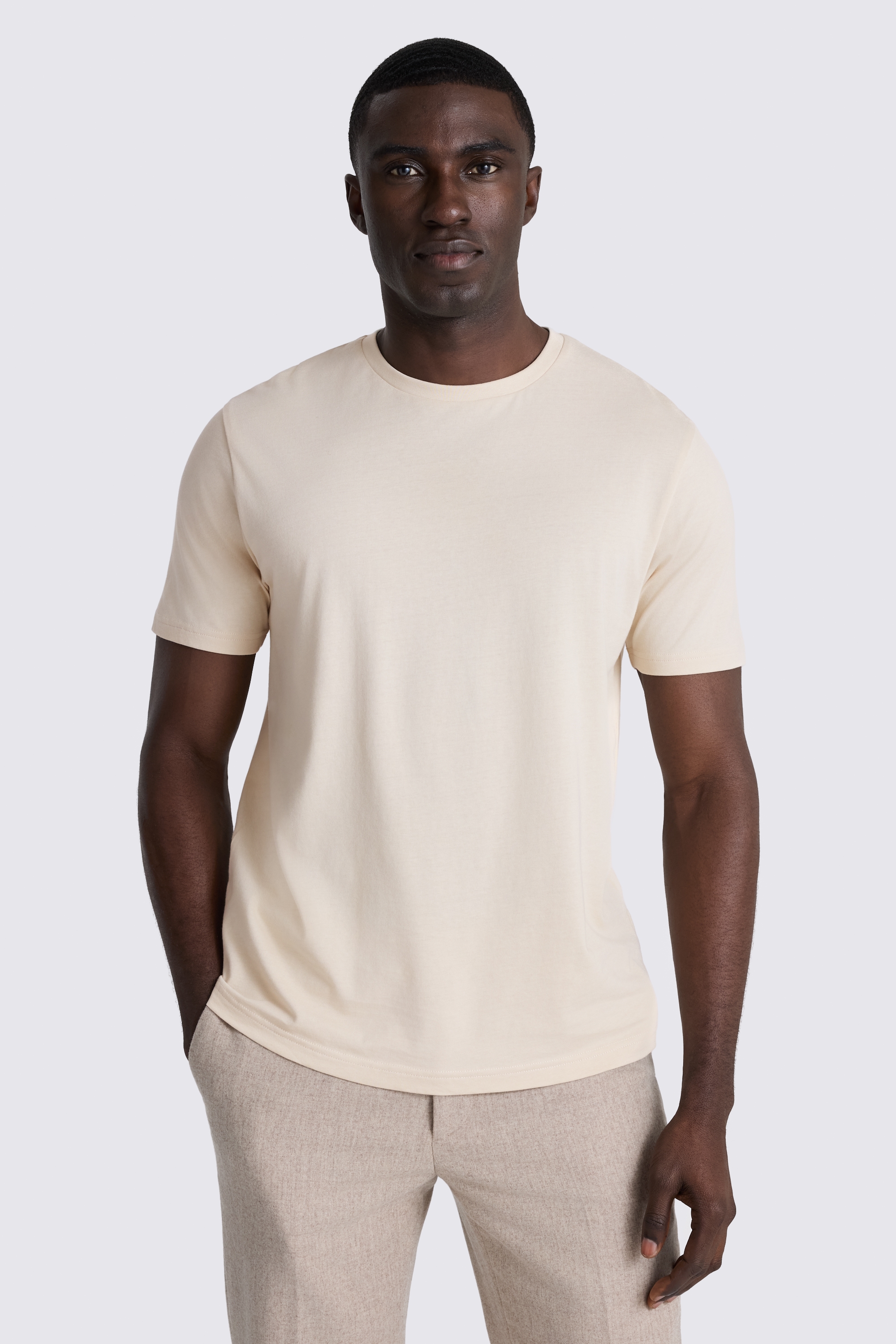 Ecru Crew Neck T-Shirt