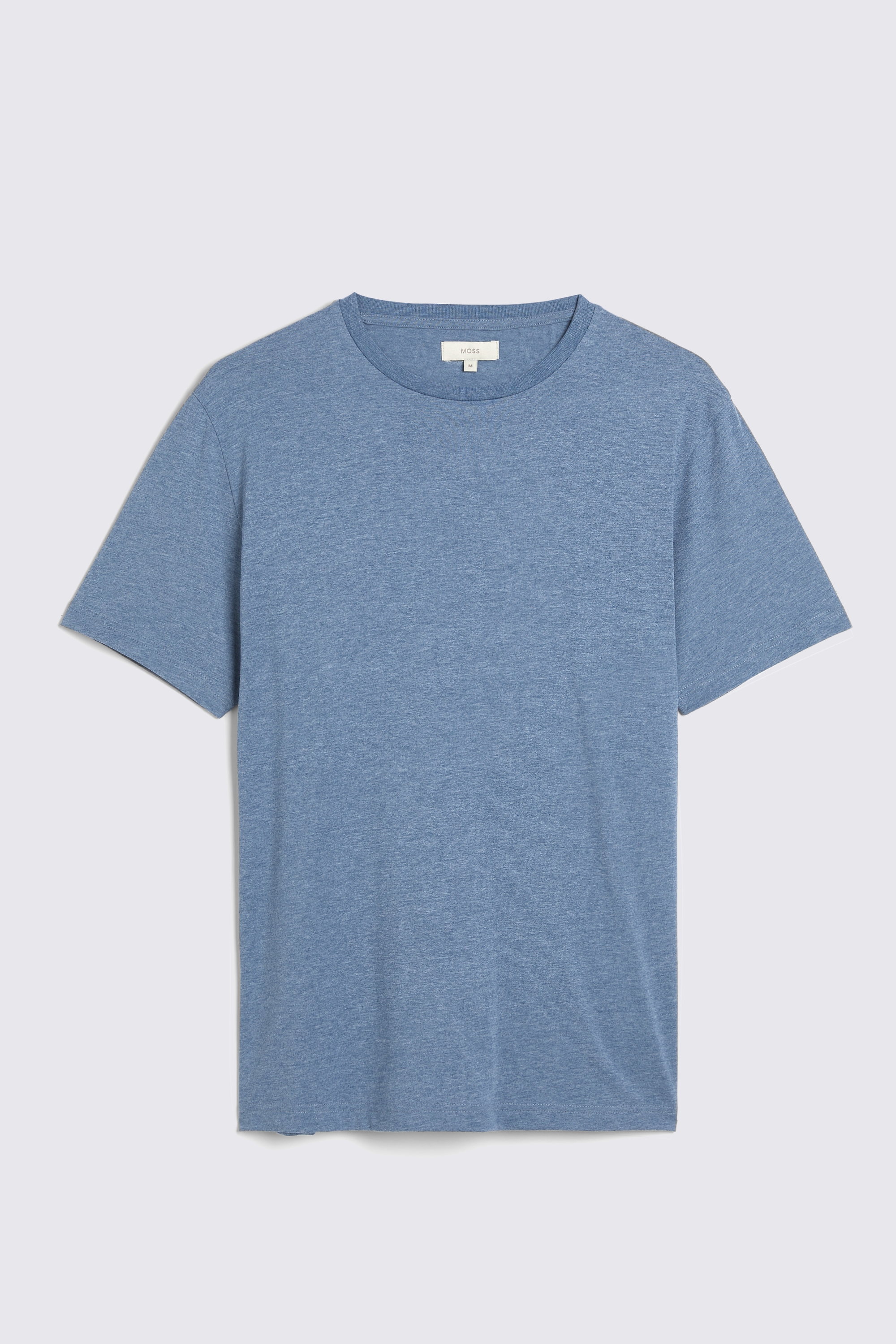 Sky Blue Melange Crew Neck T-Shirt