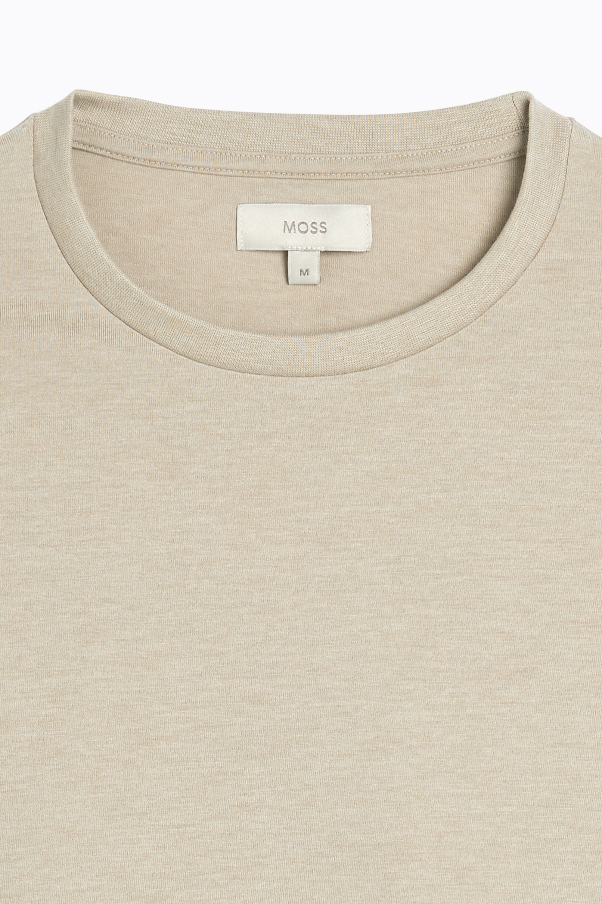 Beige Melange Crew Neck T-Shirt | Buy Online at Moss