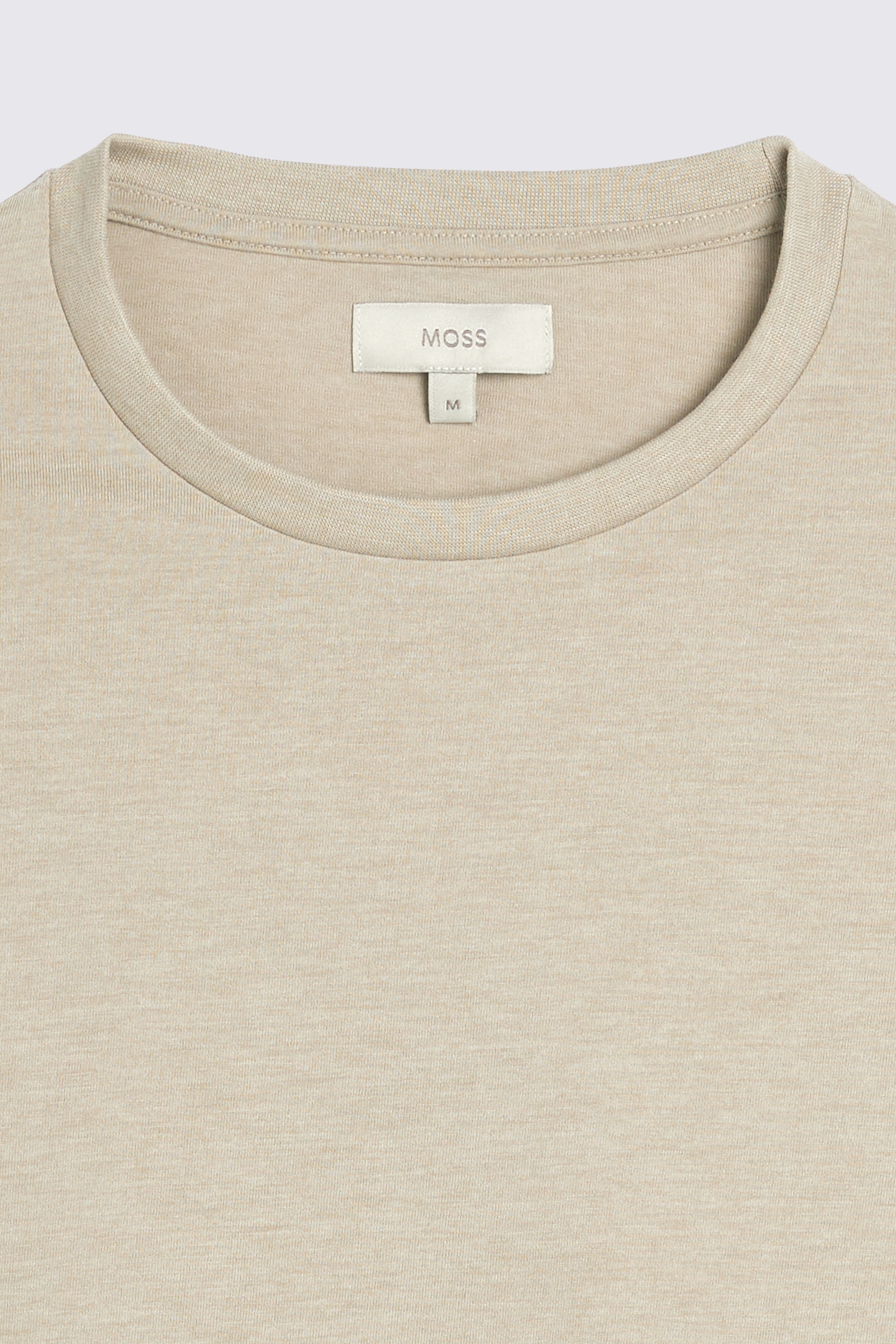 Beige Melange Crew Neck T-Shirt | Buy Online at Moss