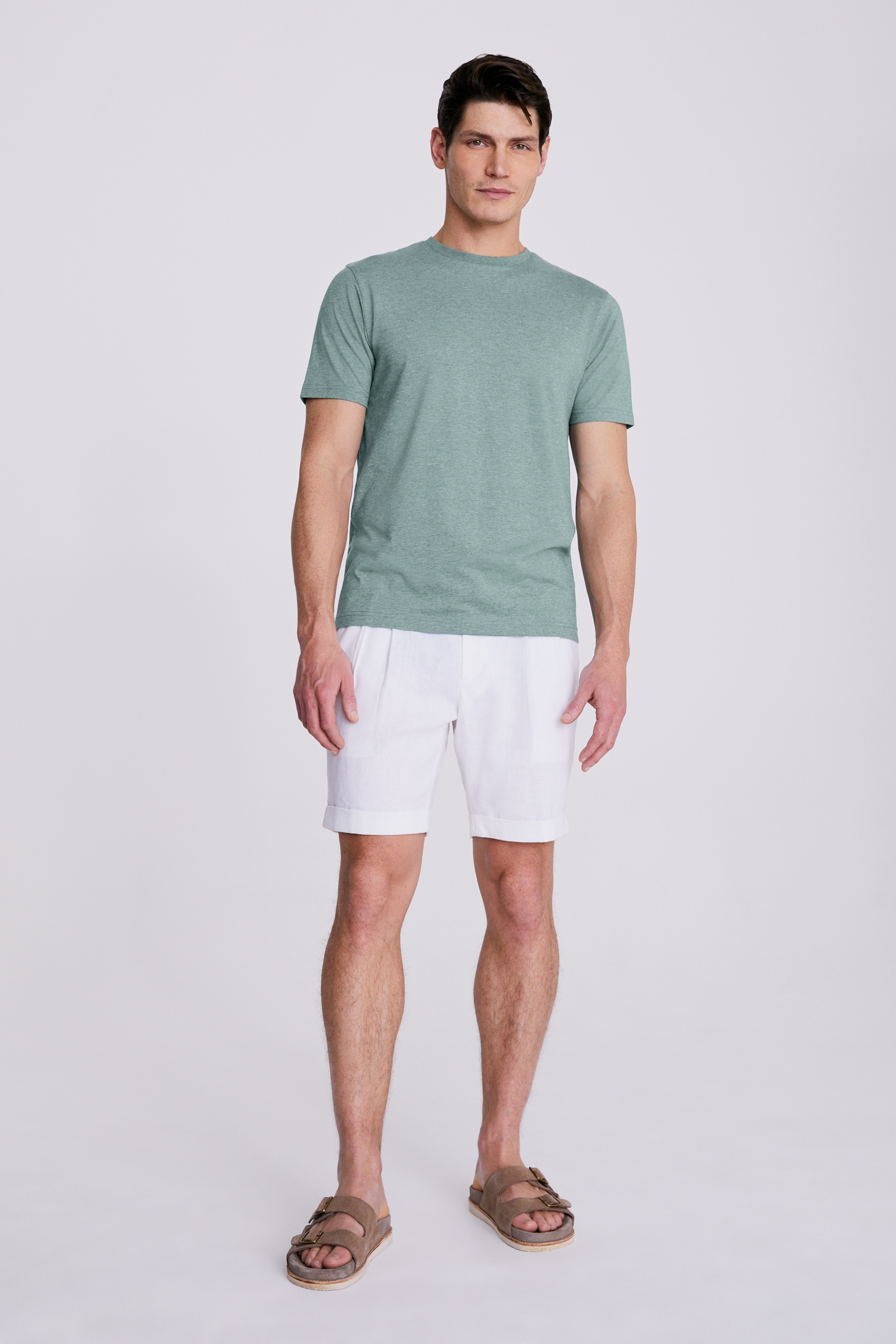 Sage Melange Crew-Neck T-Shirt | Buy Online at Moss