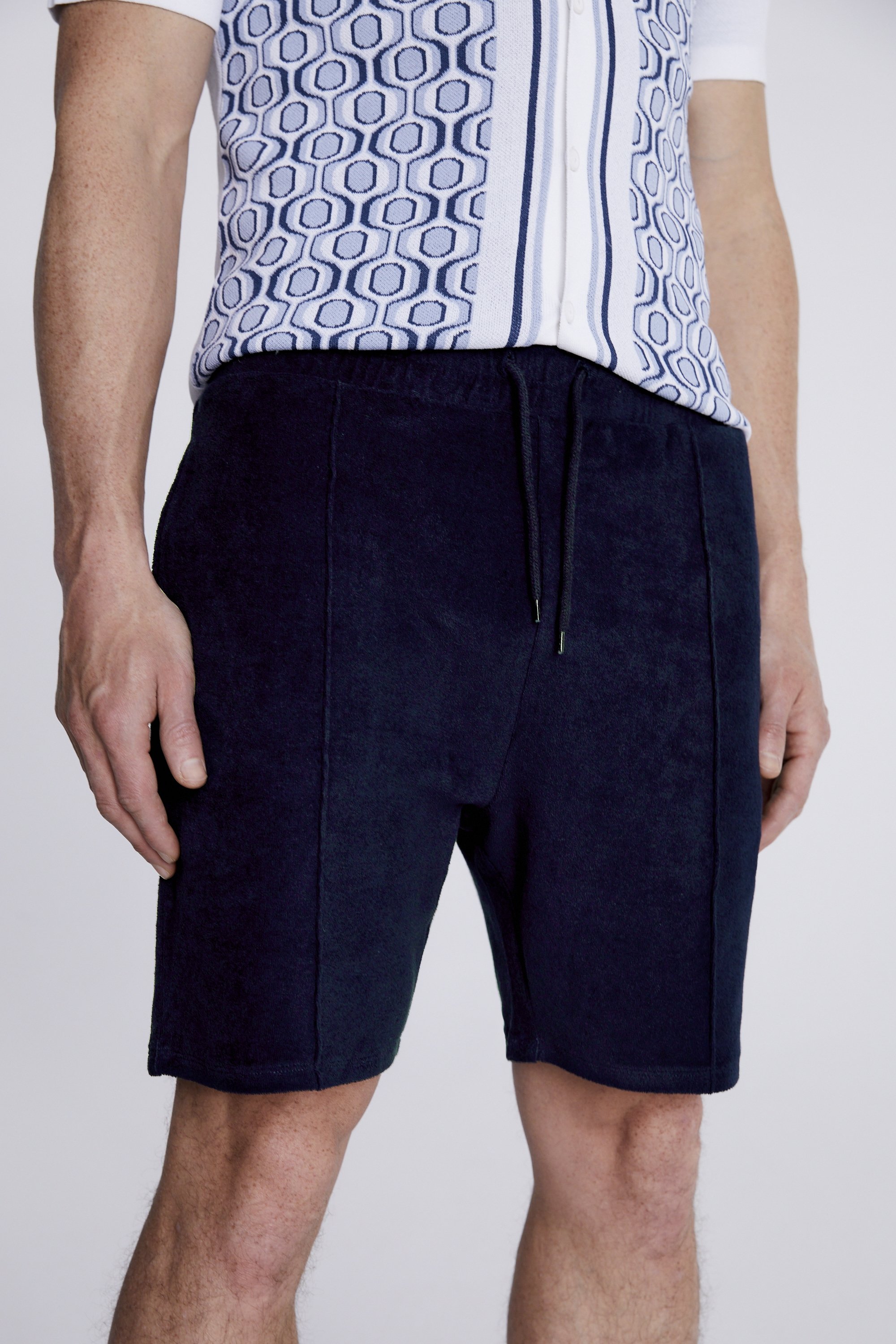 Navy Terry Towelling Shorts