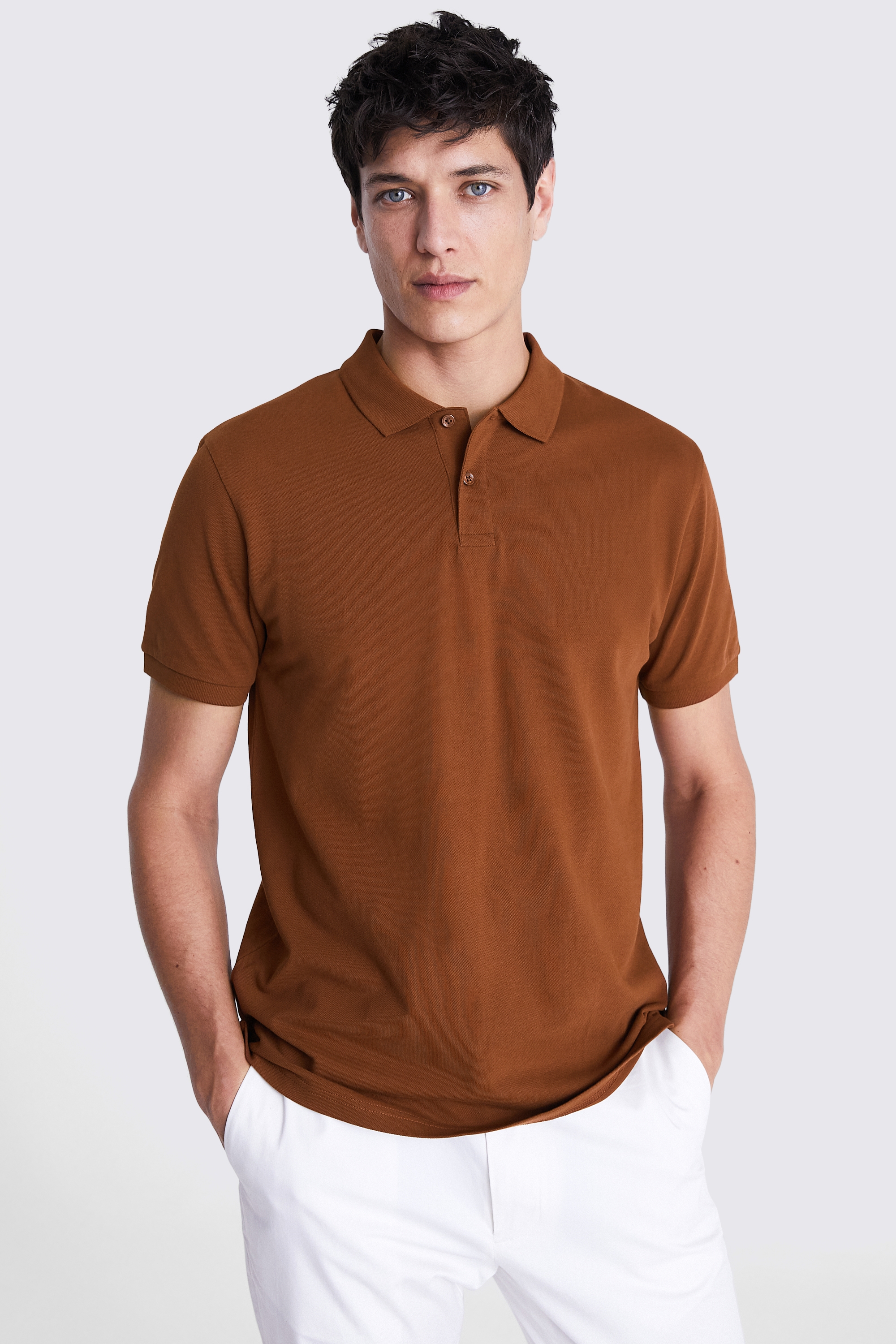 Rust Piqué Polo Shirt | Buy Online at Moss