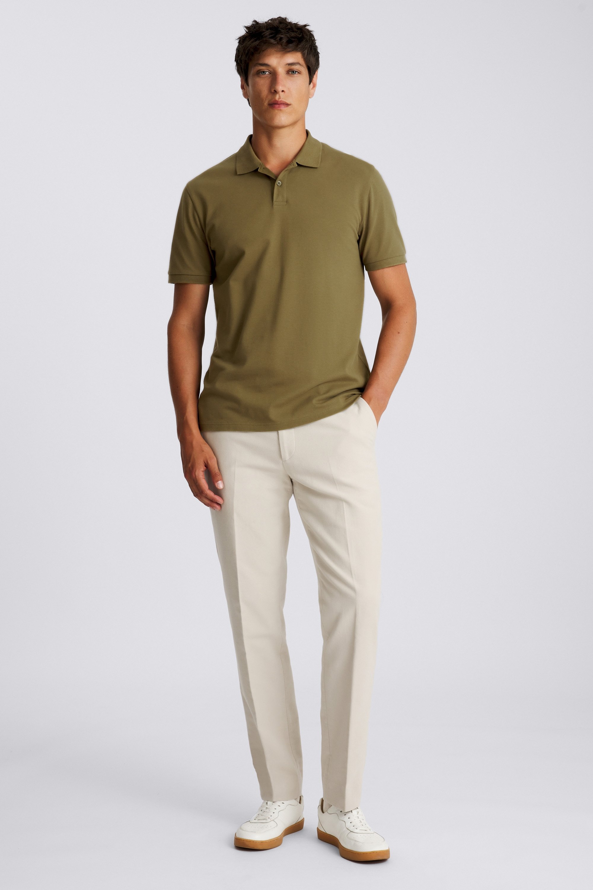 Olive Piqué Polo Shirt