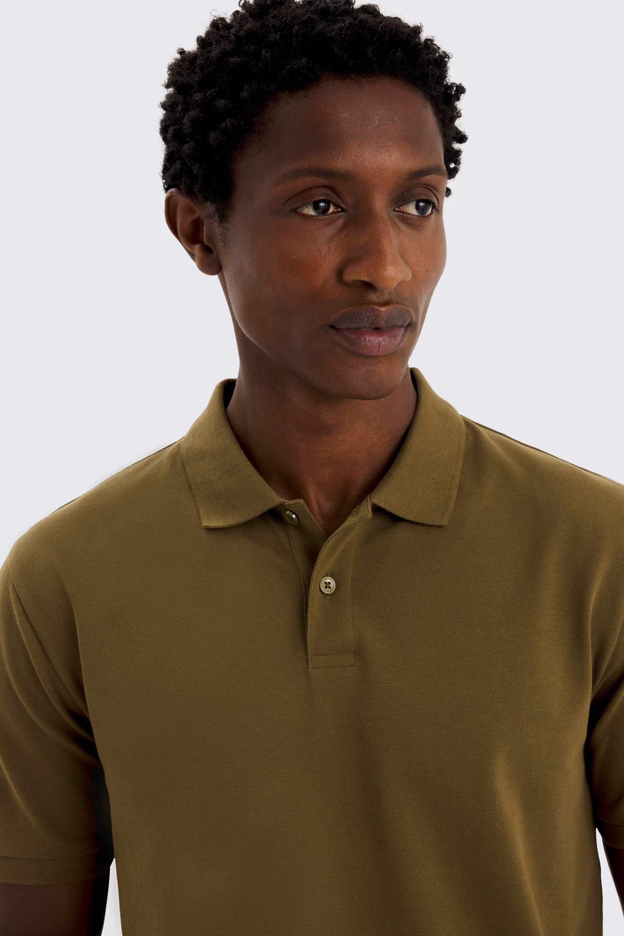 Olive Piqué Polo Shirt