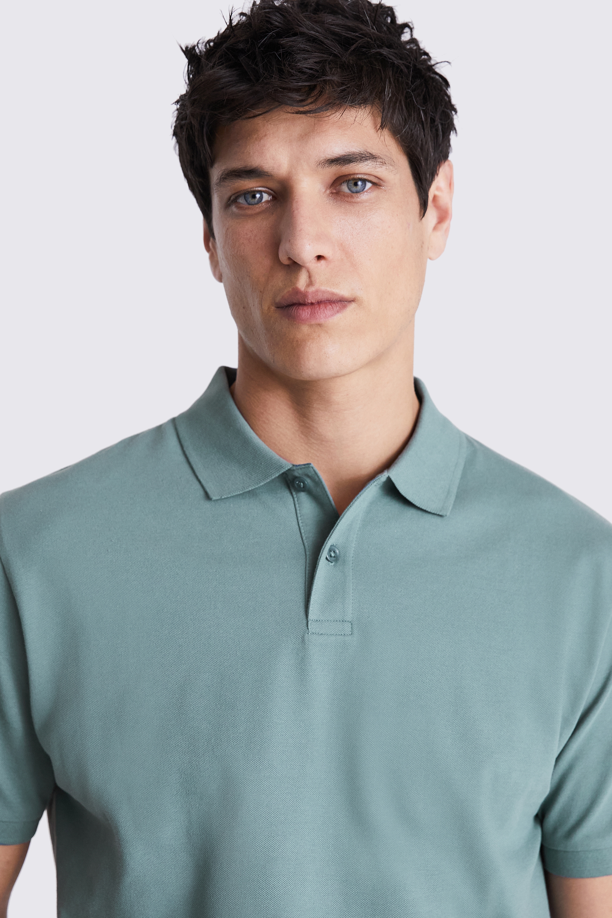 Teal Piqué Polo Shirt | Buy Online at Moss