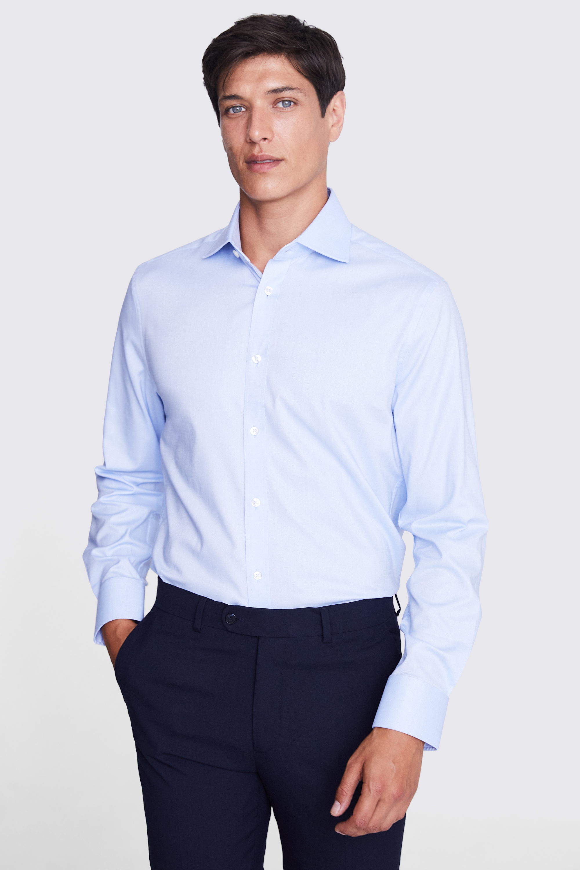 Tailored Fit Sky Dobby Stretch Shirt | Buy Online at Moss