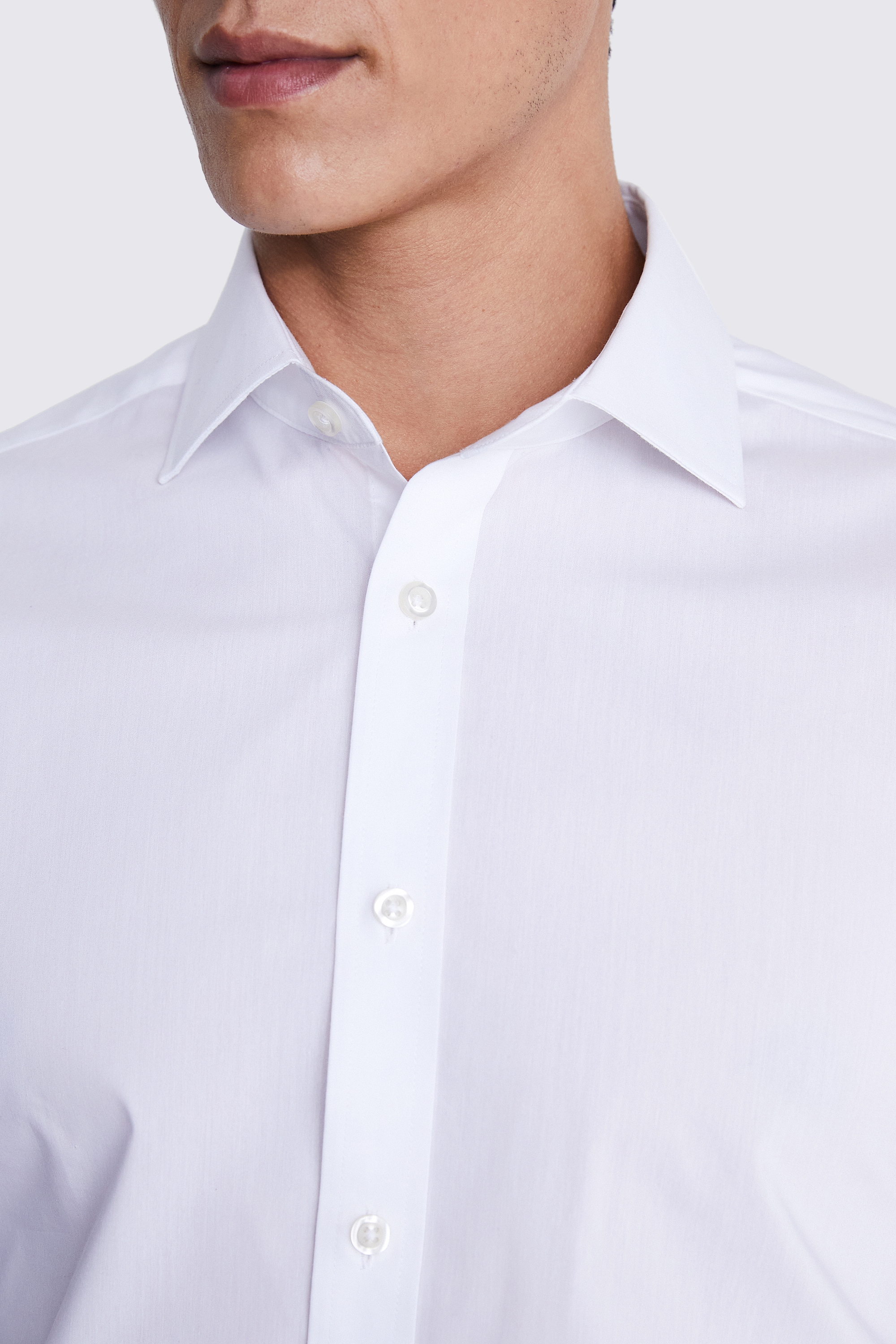 Regular Fit White Stretch Shirt | Buy Online at Moss