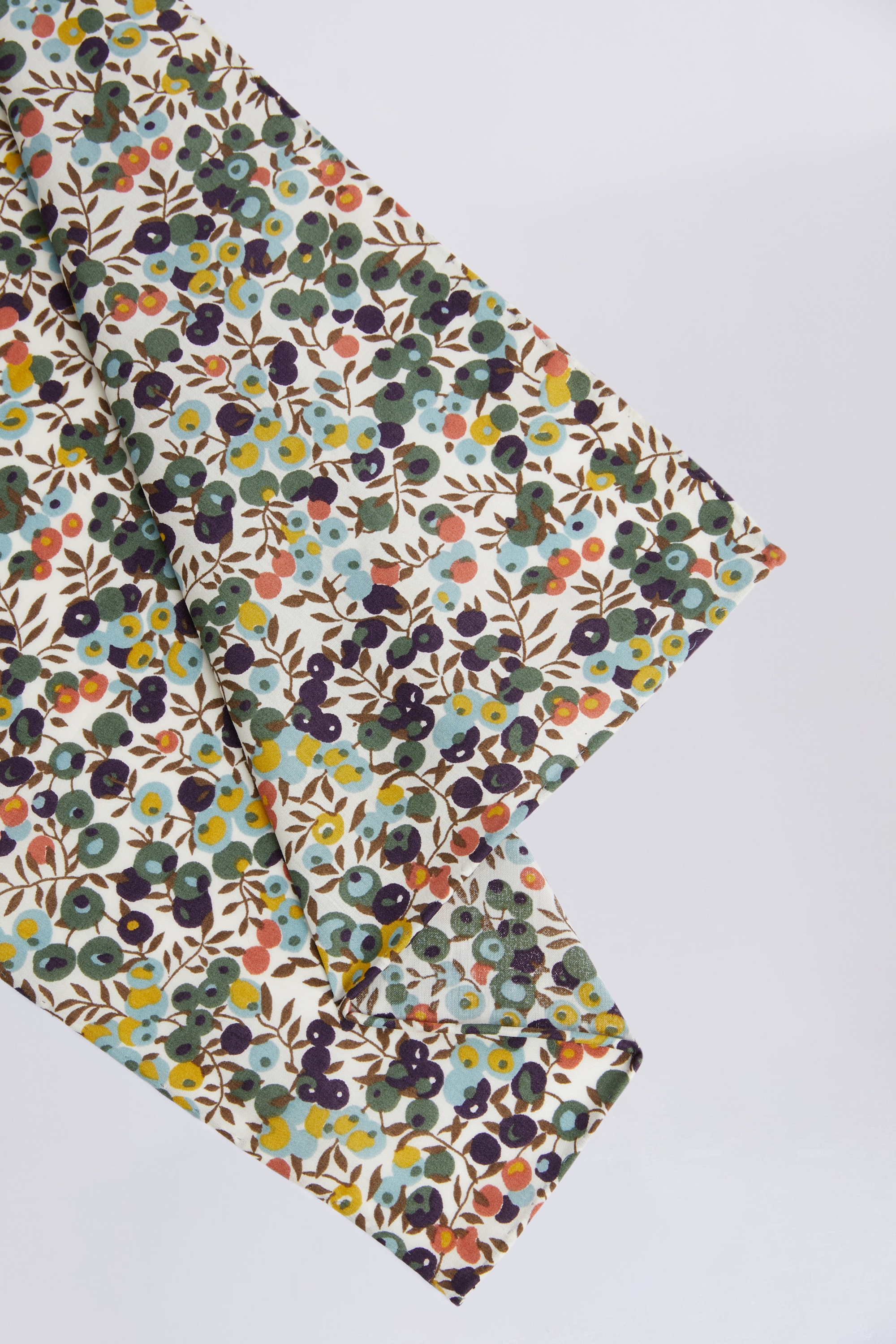 Sage Berry Pocket Square Made with Liberty Fabric