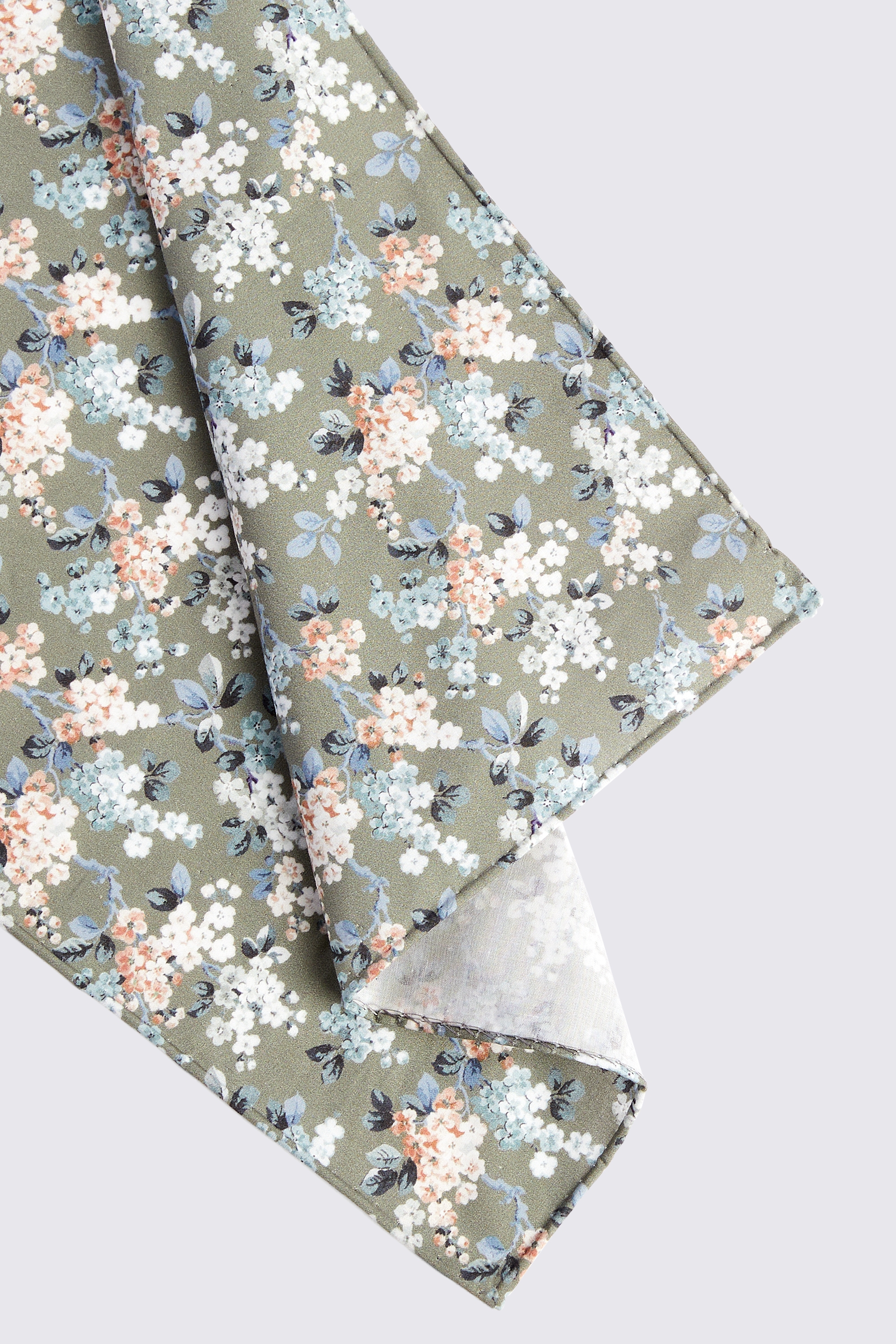 Sage Ditsy Floral Pocket Square Made With Liberty Fabric