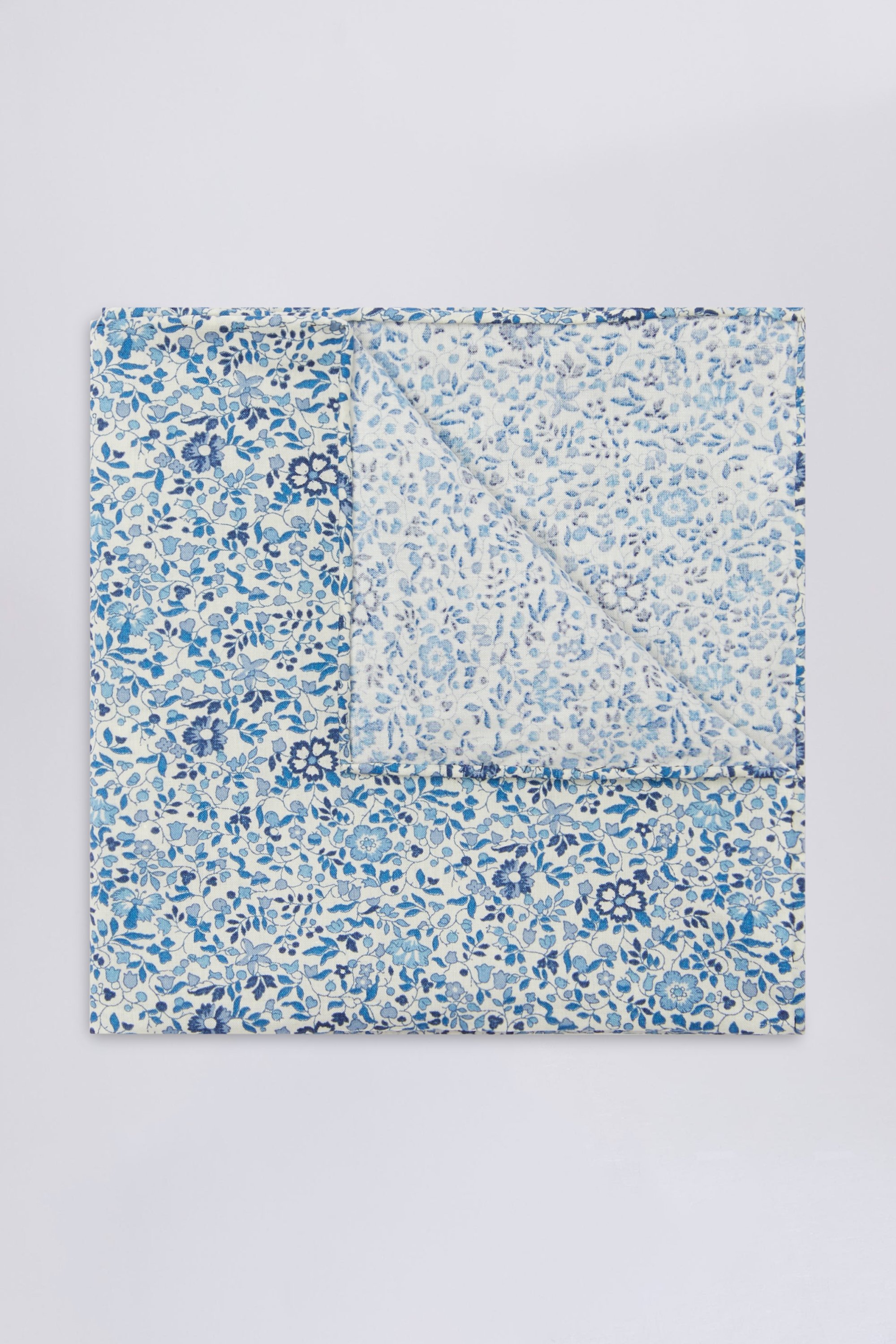 Blue Ditsy Pocket Square Made with Liberty Fabric