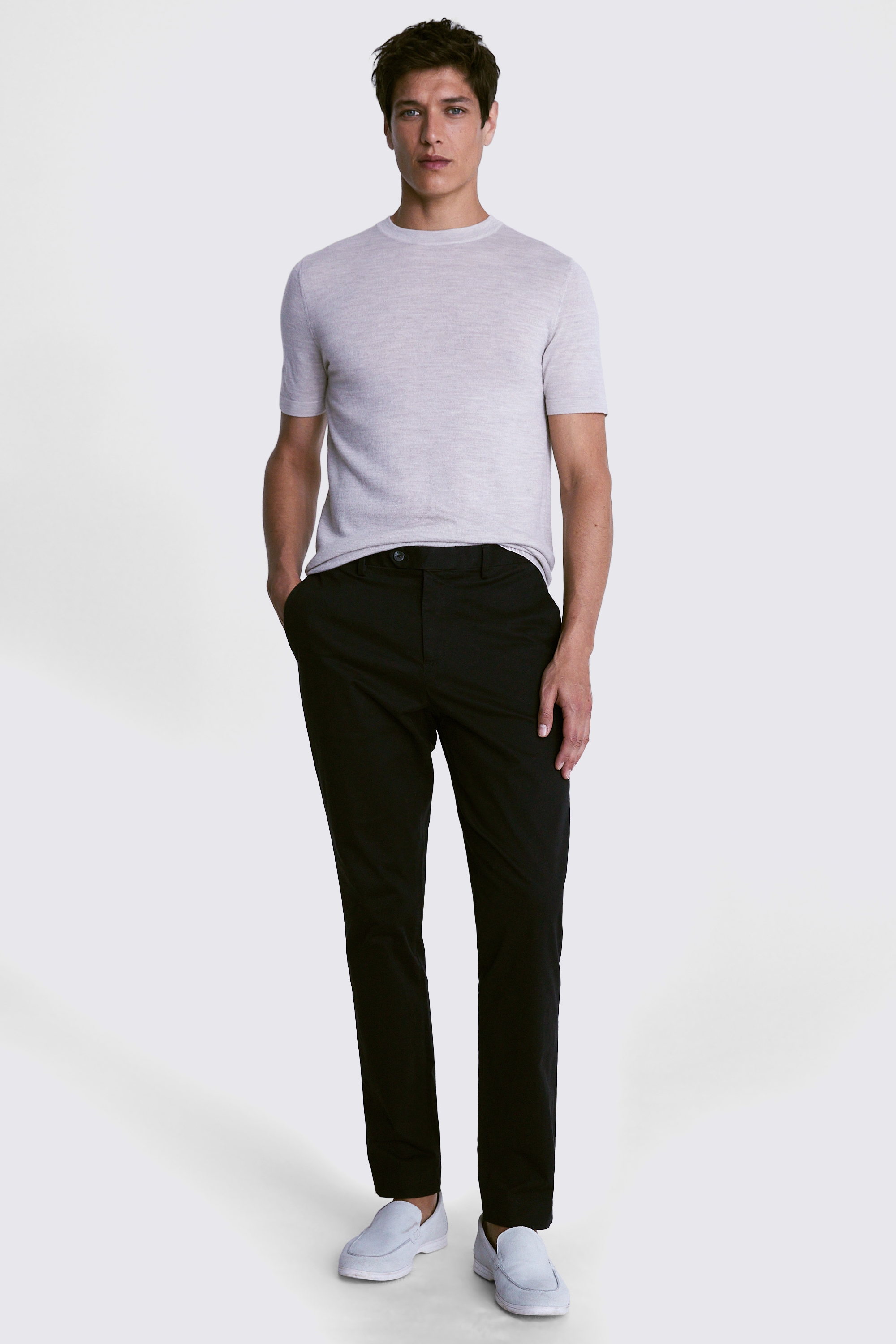 Slim Fit Black Stretch Chinos | Buy Online at Moss