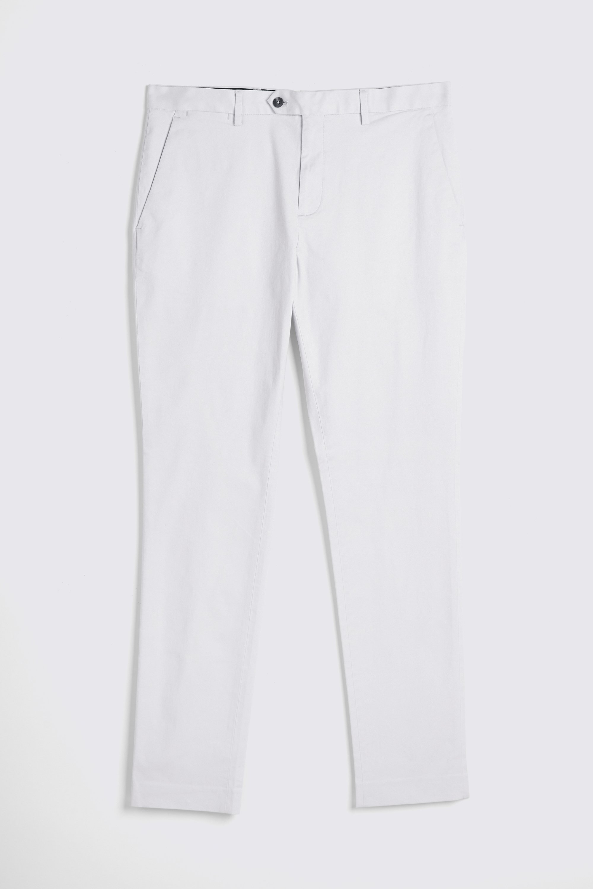 Slim Fit Light Grey Stretch Chinos