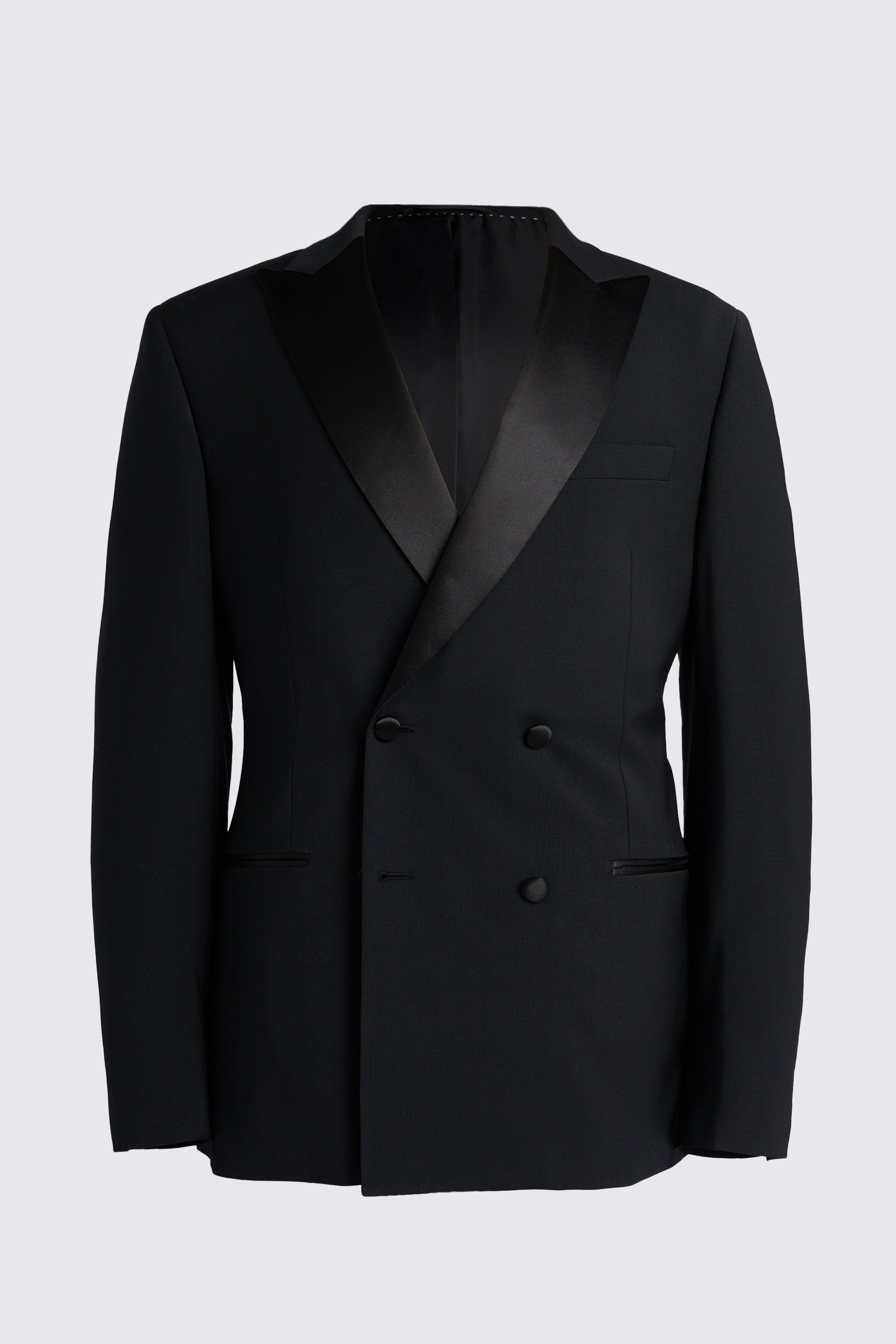 Tailored Fit Black Double Breasted Tuxedo