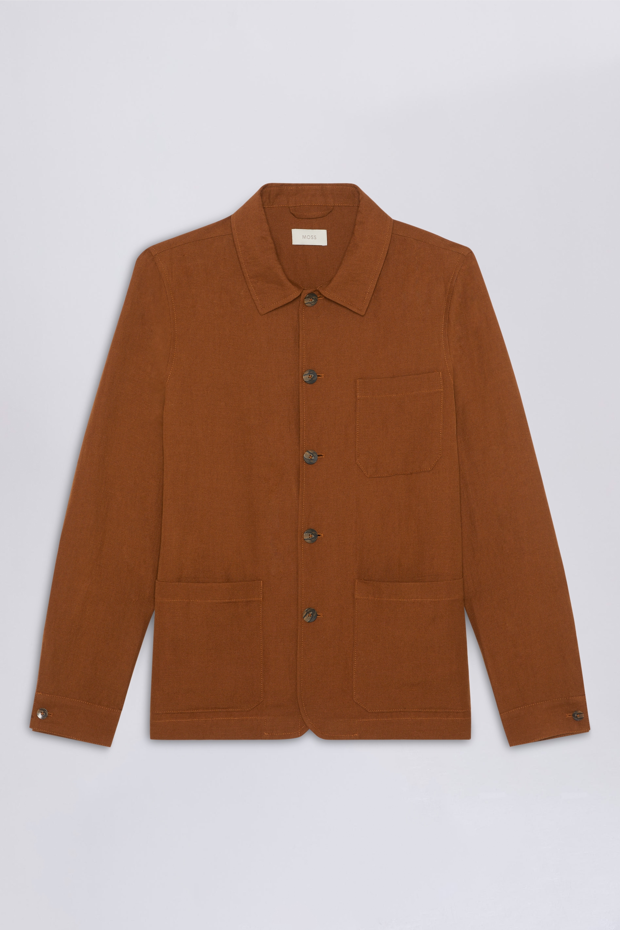 Rust Cotton Linen Shacket | Buy Online at Moss