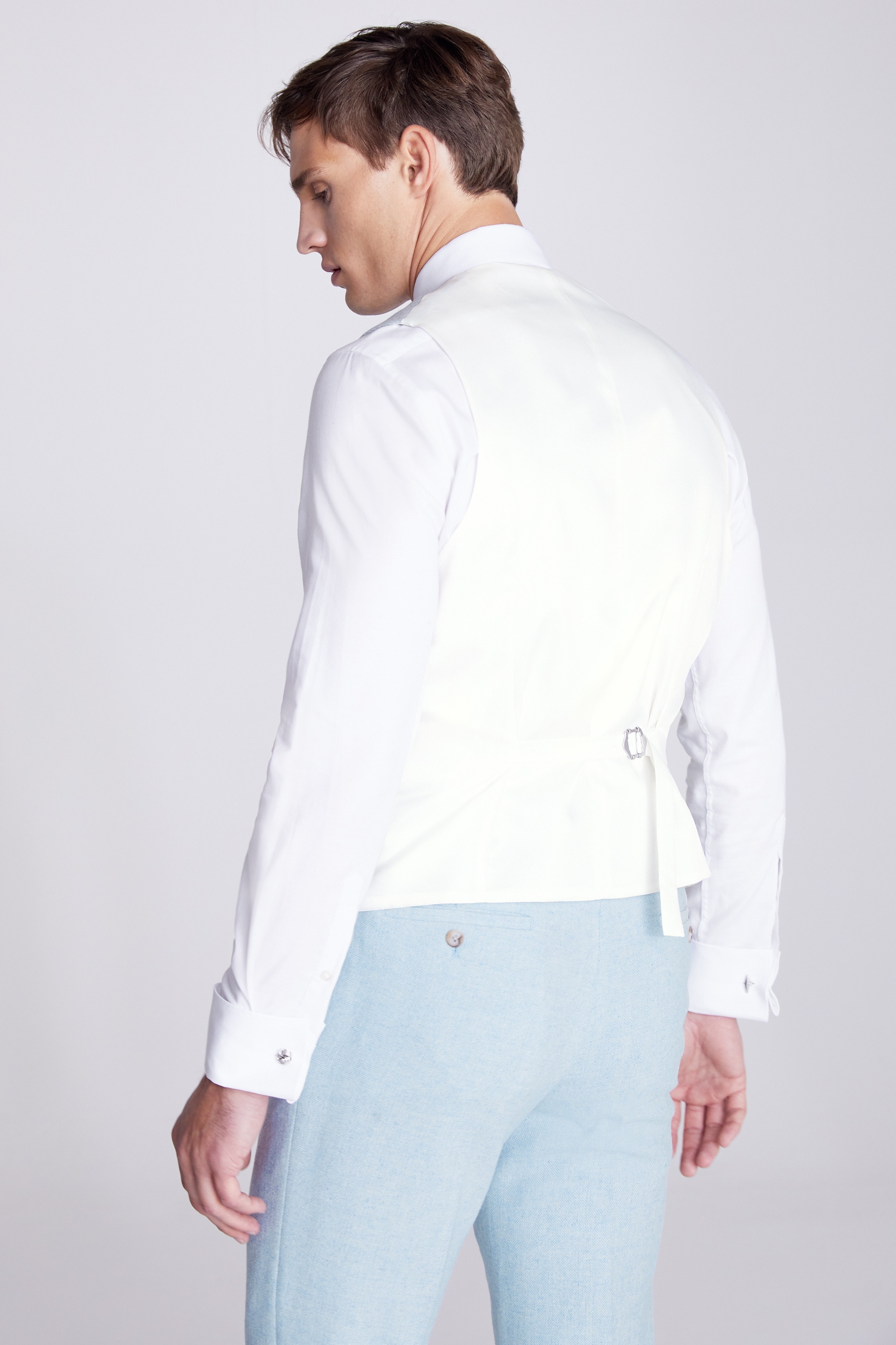 Tailored Fit Light Blue Donegal Waistcoat | Buy Online at Moss