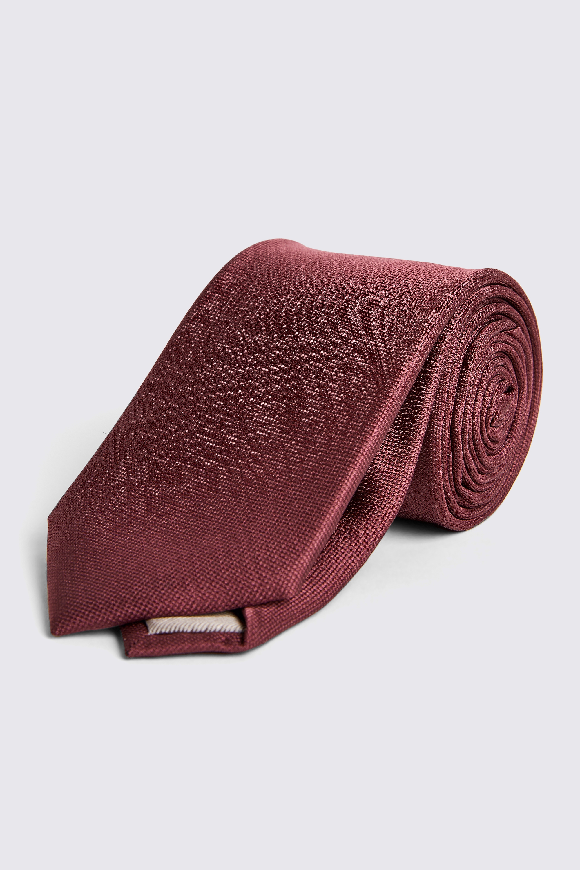 Burgundy Oxford Silk Tie | Buy Online at Moss