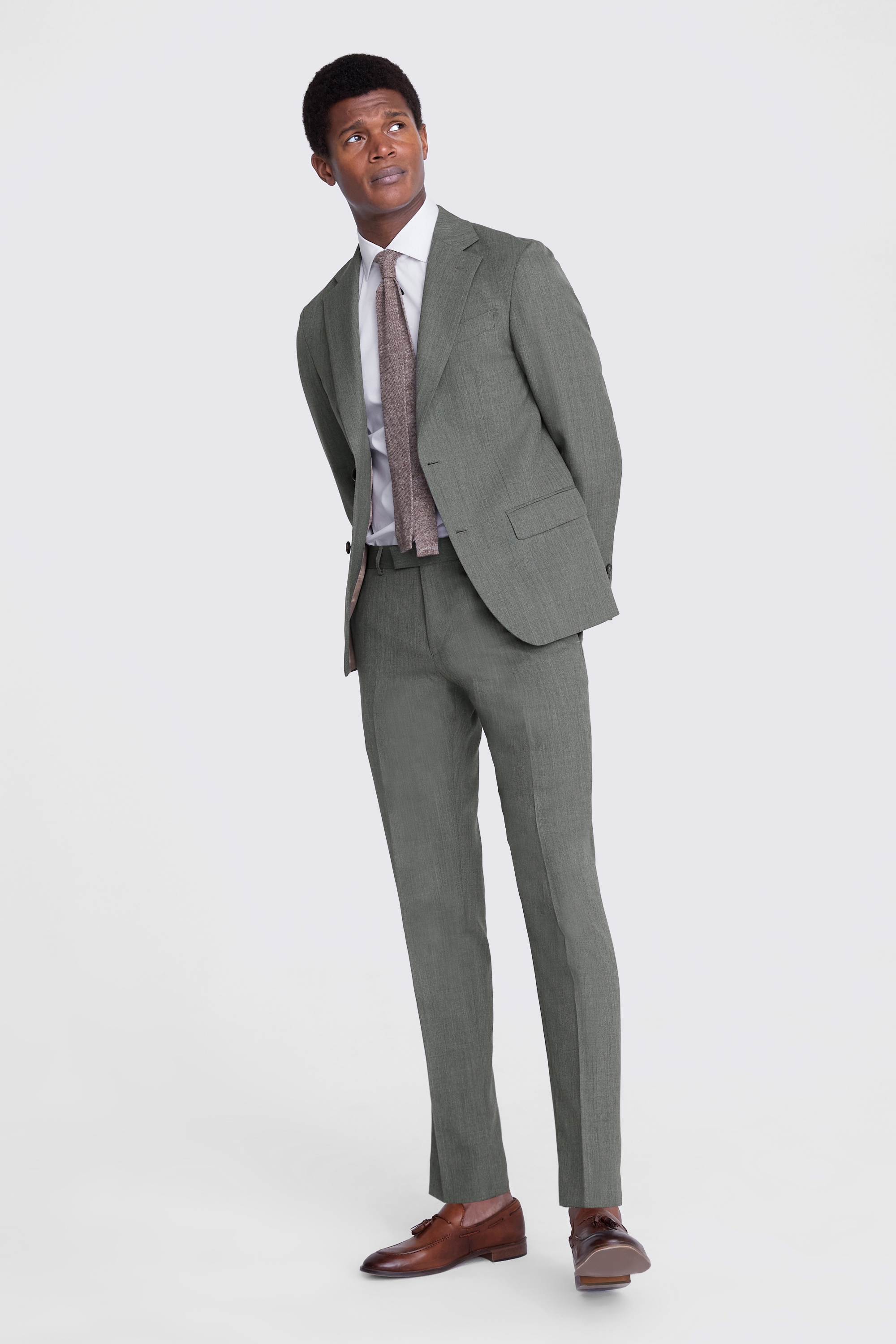 Italian Tailored Fit Sage Half Lined Jacket | Buy Online at Moss