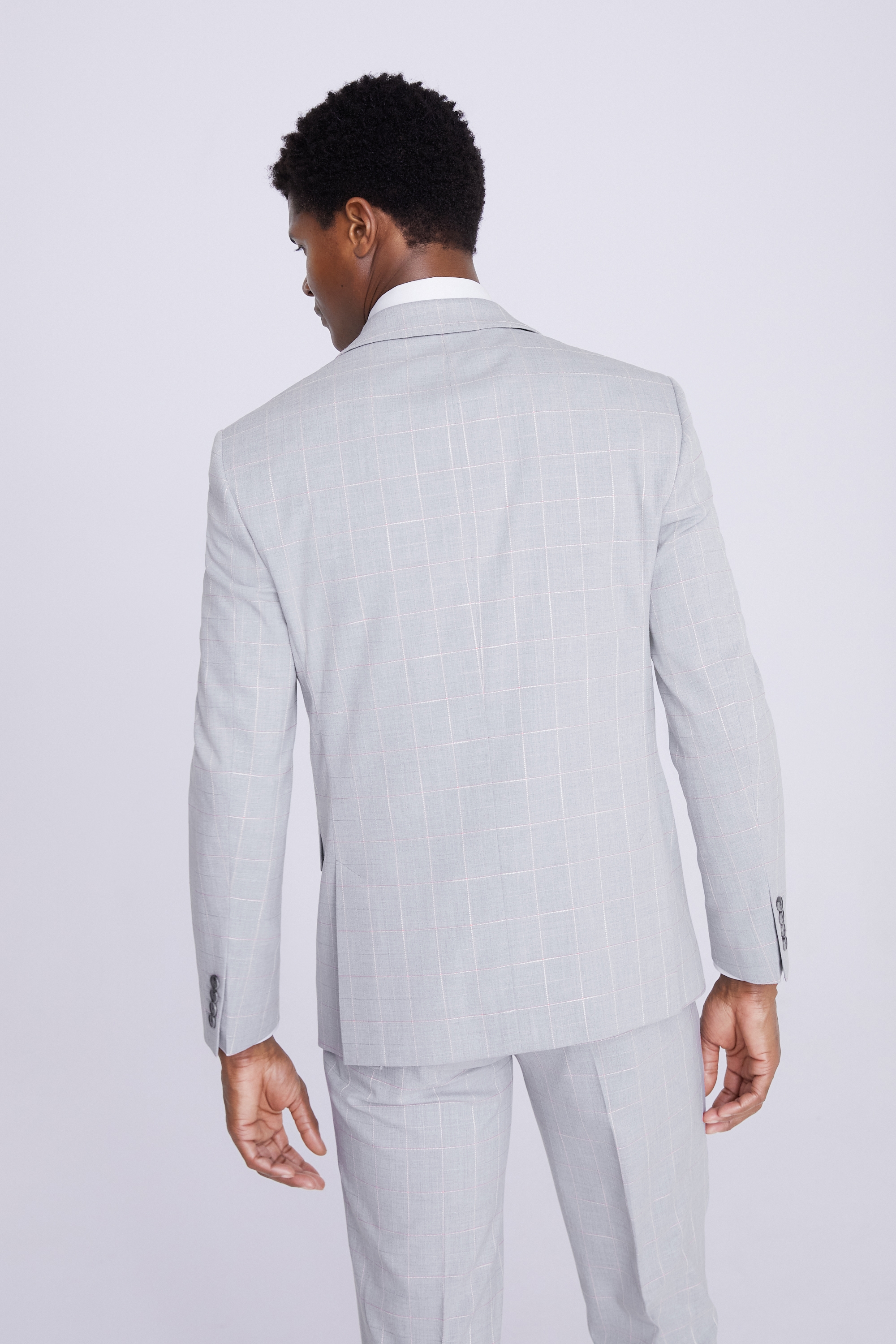 Slim Fit Grey Clementine Check Jacket
