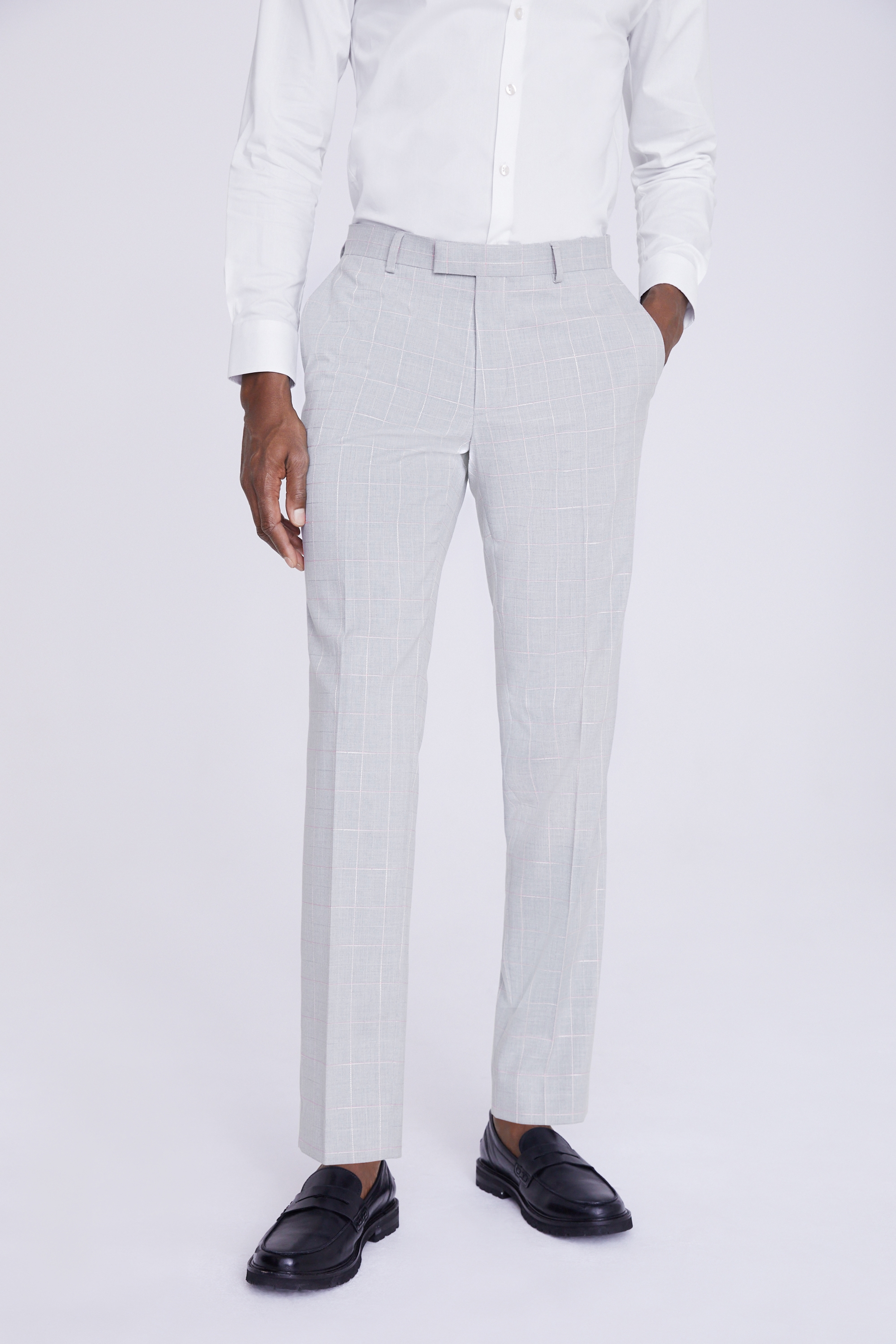 Slim Fit Grey Clementine Check Jacket