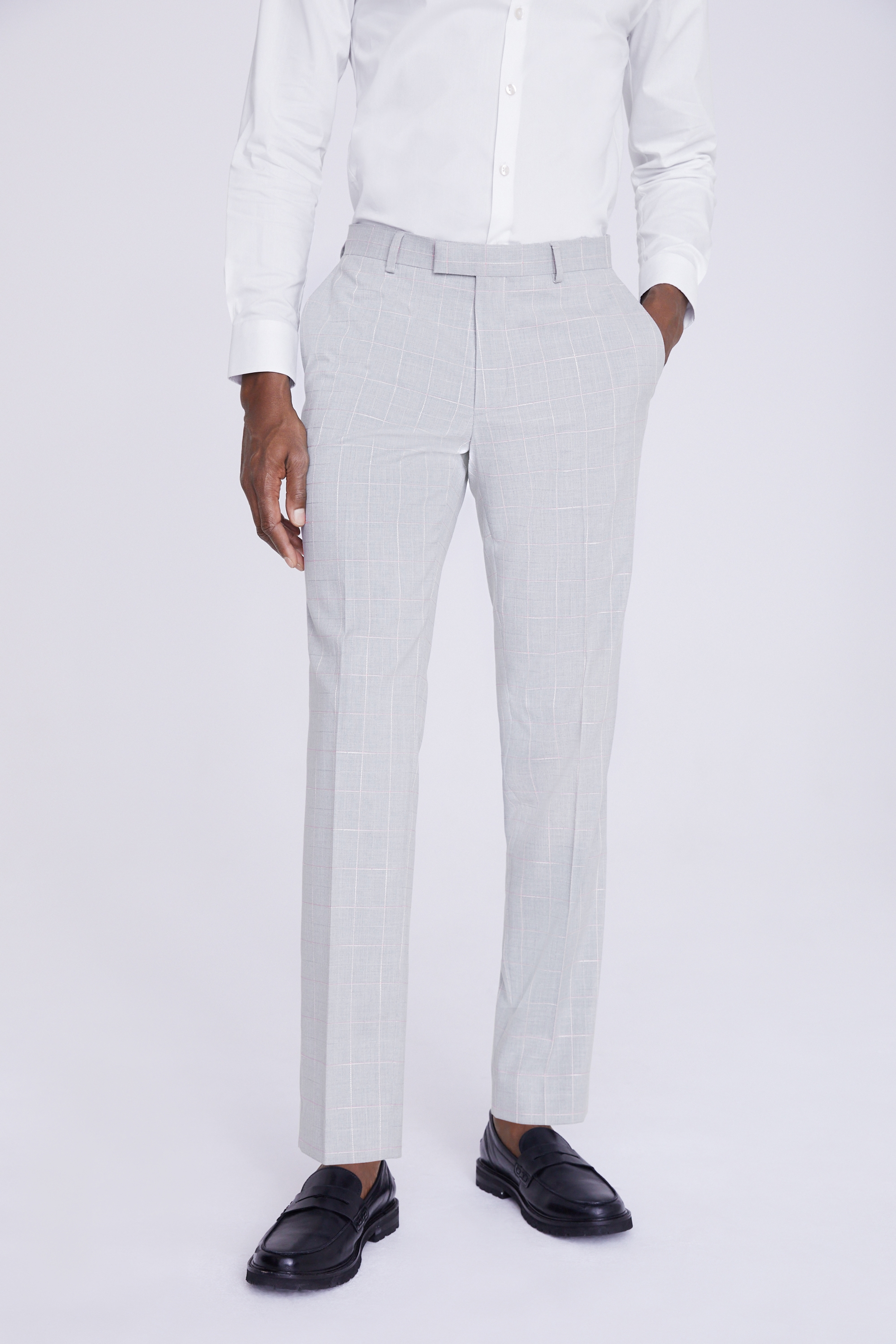 Grey Clementine Check Trousers | Buy Online at Moss